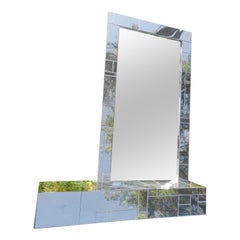 Handsome Paul Evans Cityscape Mirror and Console Chrome Mid-Century Modern