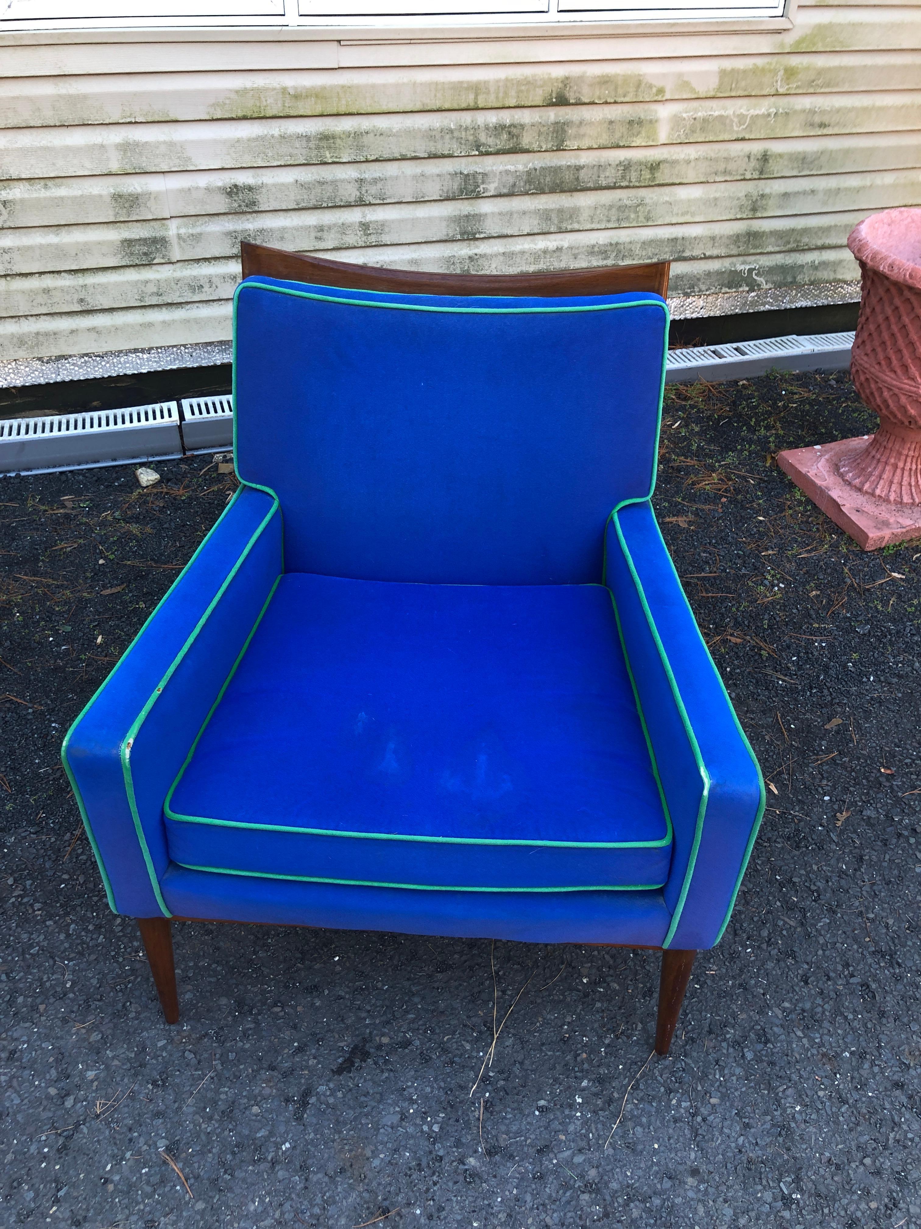 Handsome Paul McCobb for Directional Model 1322 Lounge Chair Mid-Century Modern In Good Condition For Sale In Pemberton, NJ