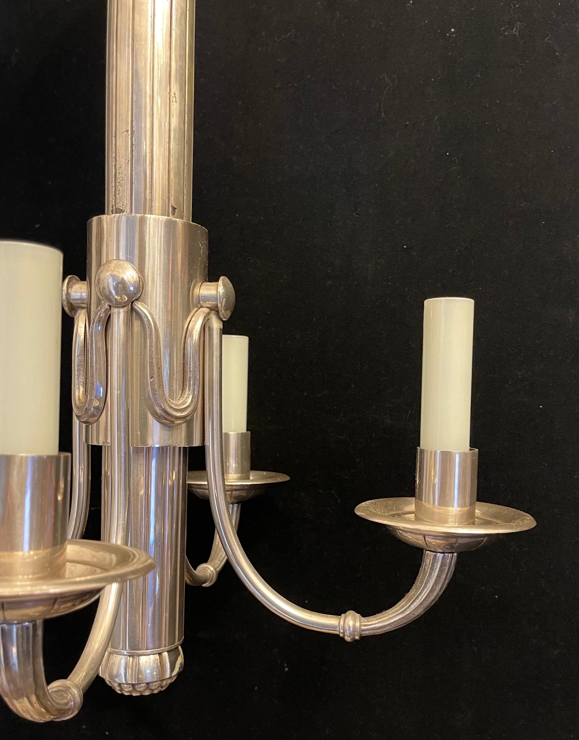 Bellissimo lampadario Art Reed Swag Ralph Lauren in nichel lucido In condizioni buone in vendita a Roslyn, NY