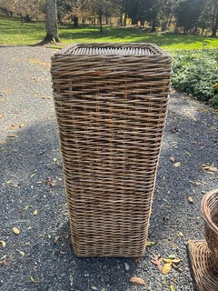Handsome Rattan French Country Pedestal & Urn