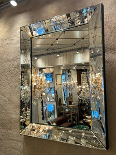 Handsome Rectangular Venetian Mirror, 1920-40s France