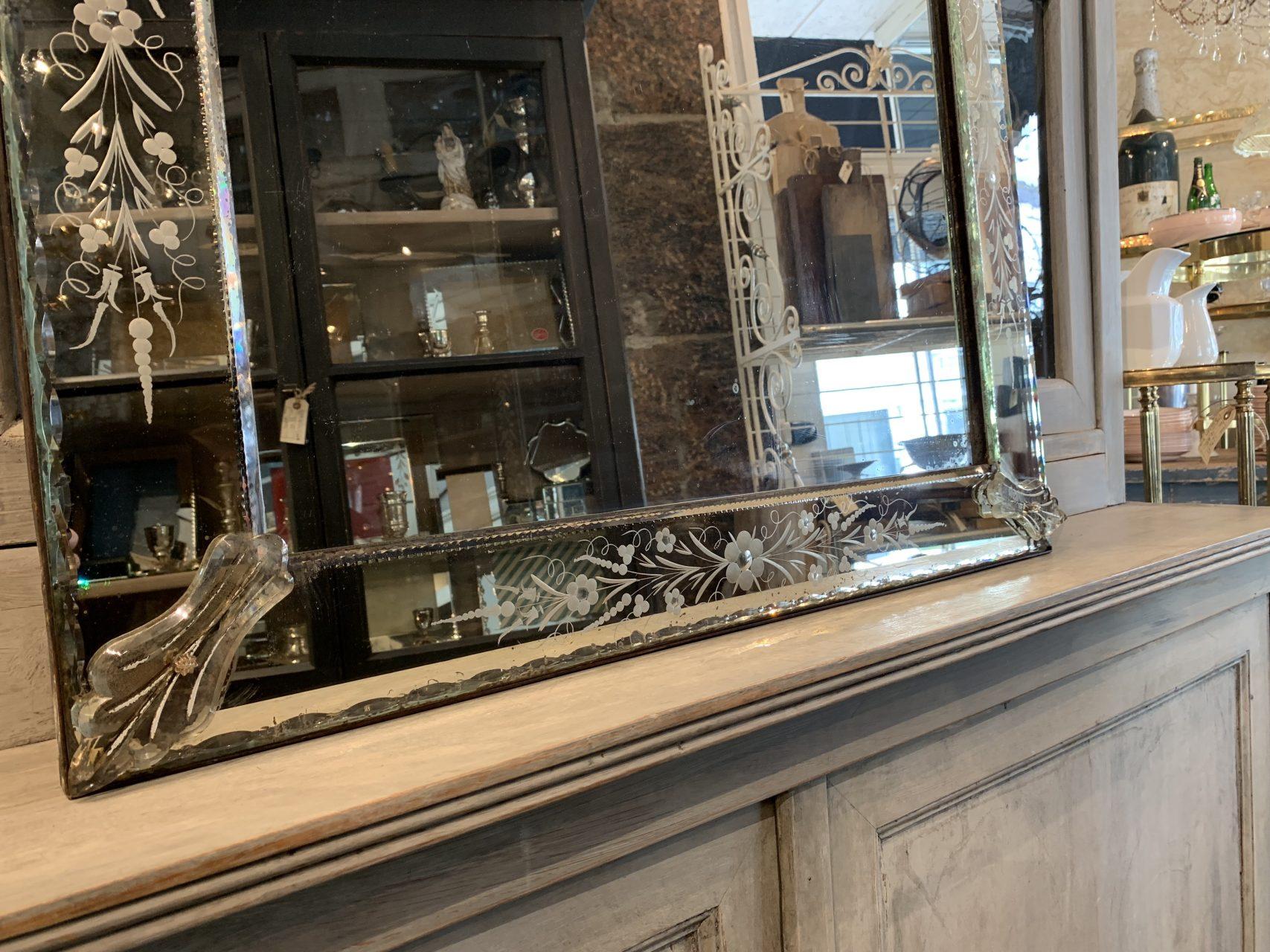 Handsome Rectangular Venetian Mirror, circa 1940s, France In Good Condition In Copenhagen K, DK