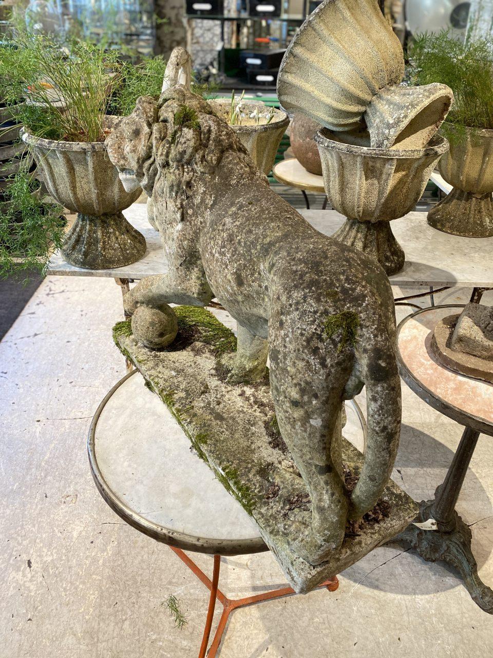 Handsome Regal Outdoor Sculpture - Lion - 1940s-50s France 1