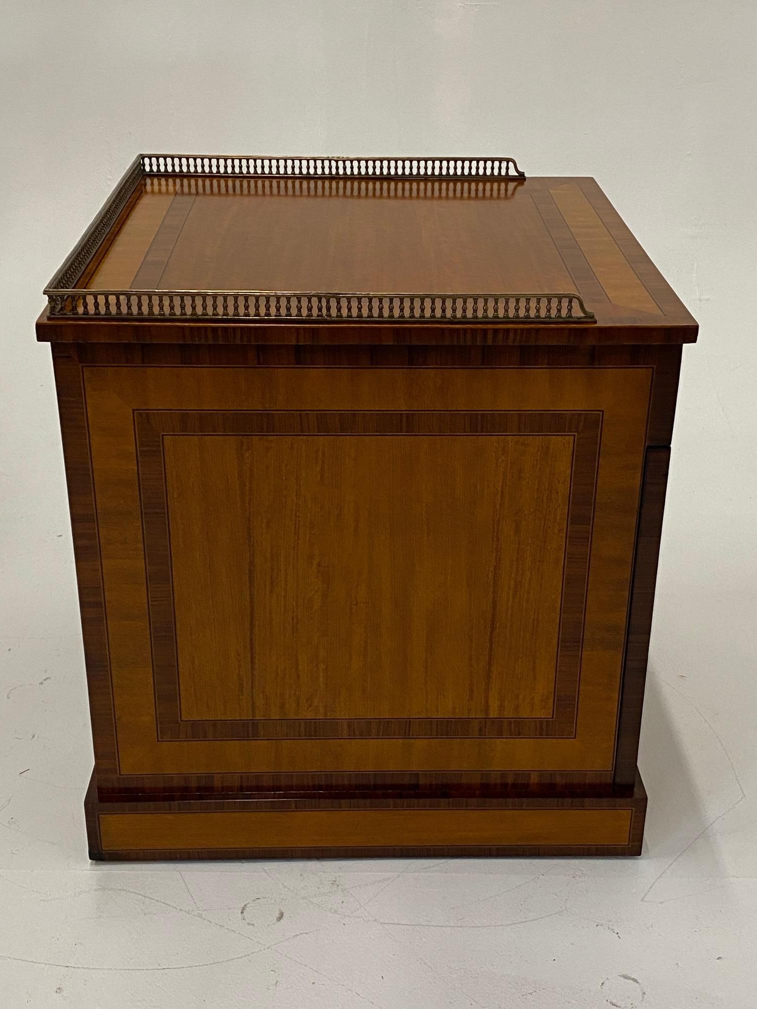 Handsome Regency Style Mahogany and Satinwood Inlay Chest Cabinet Nightstand 5