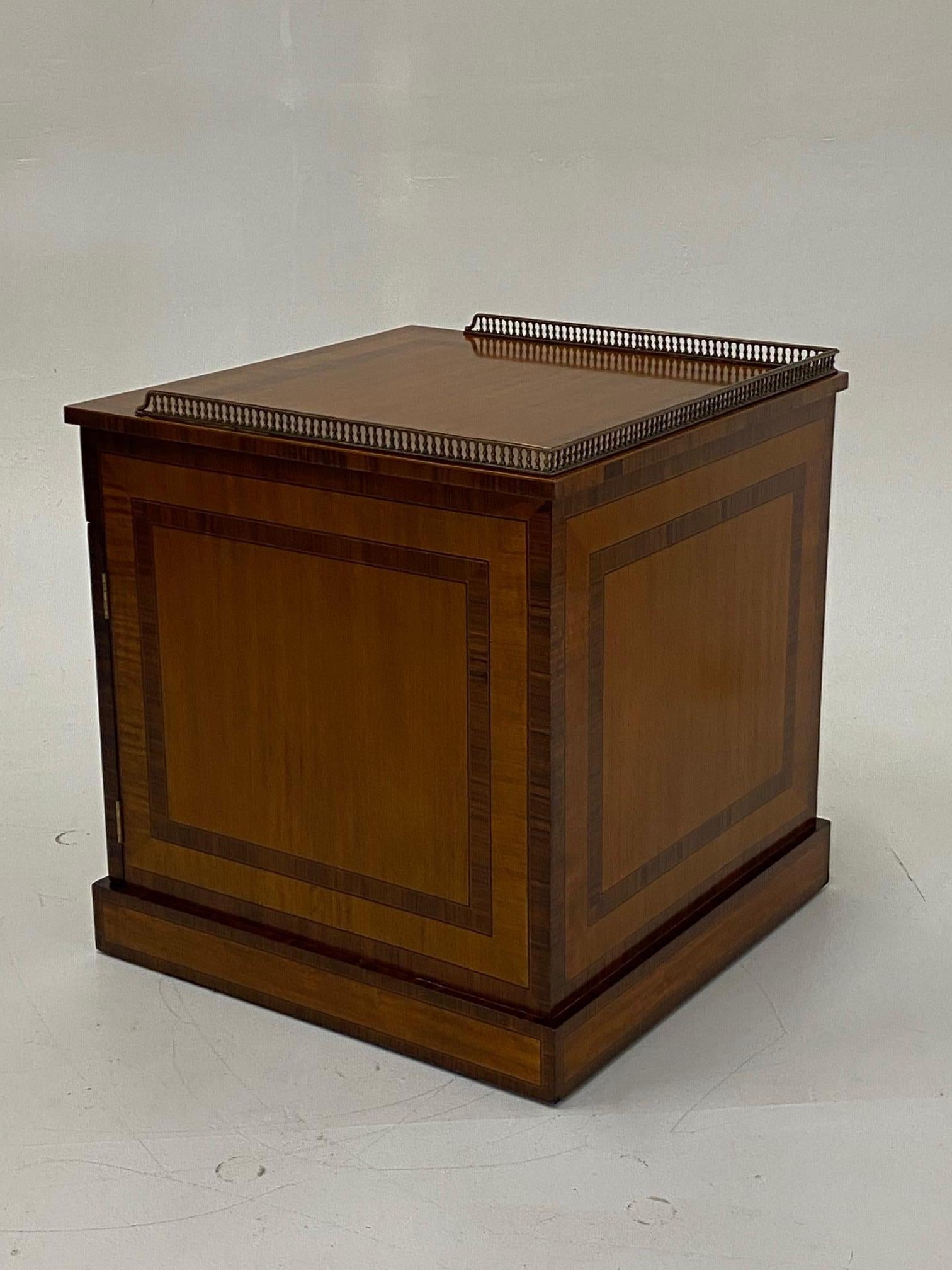 Handsome Regency Style Mahogany and Satinwood Inlay Chest Cabinet Nightstand 8