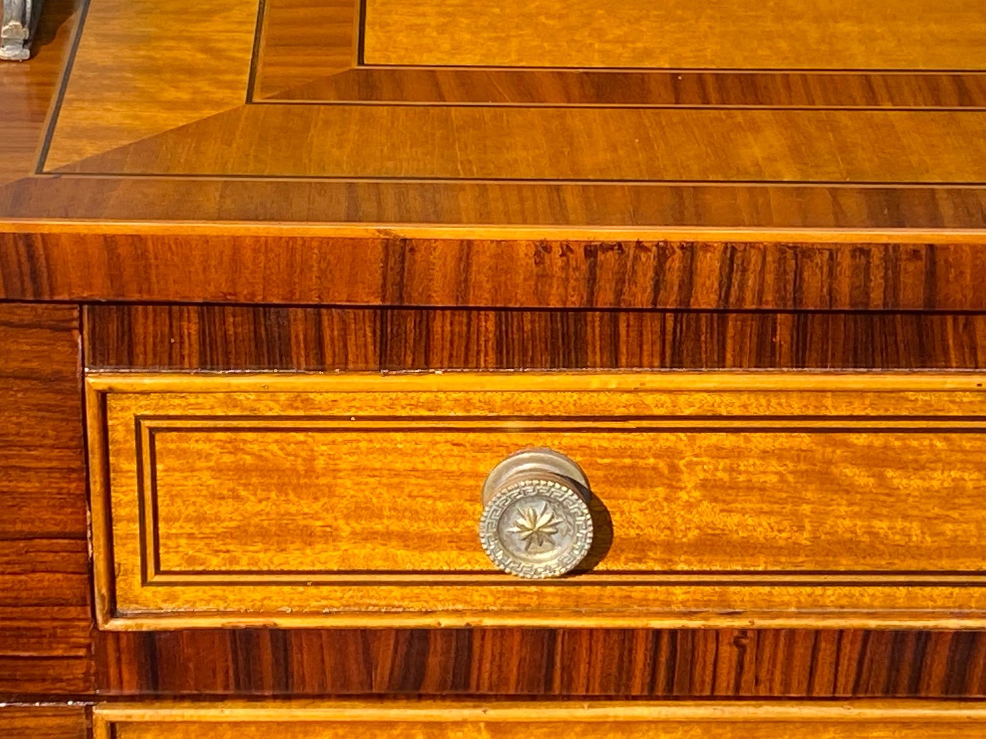 Handsome Regency Style Mahogany and Satinwood Inlay Chest Cabinet Nightstand 11
