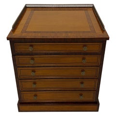 Handsome Regency Style Mahogany and Satinwood Inlay Chest Cabinet Nightstand