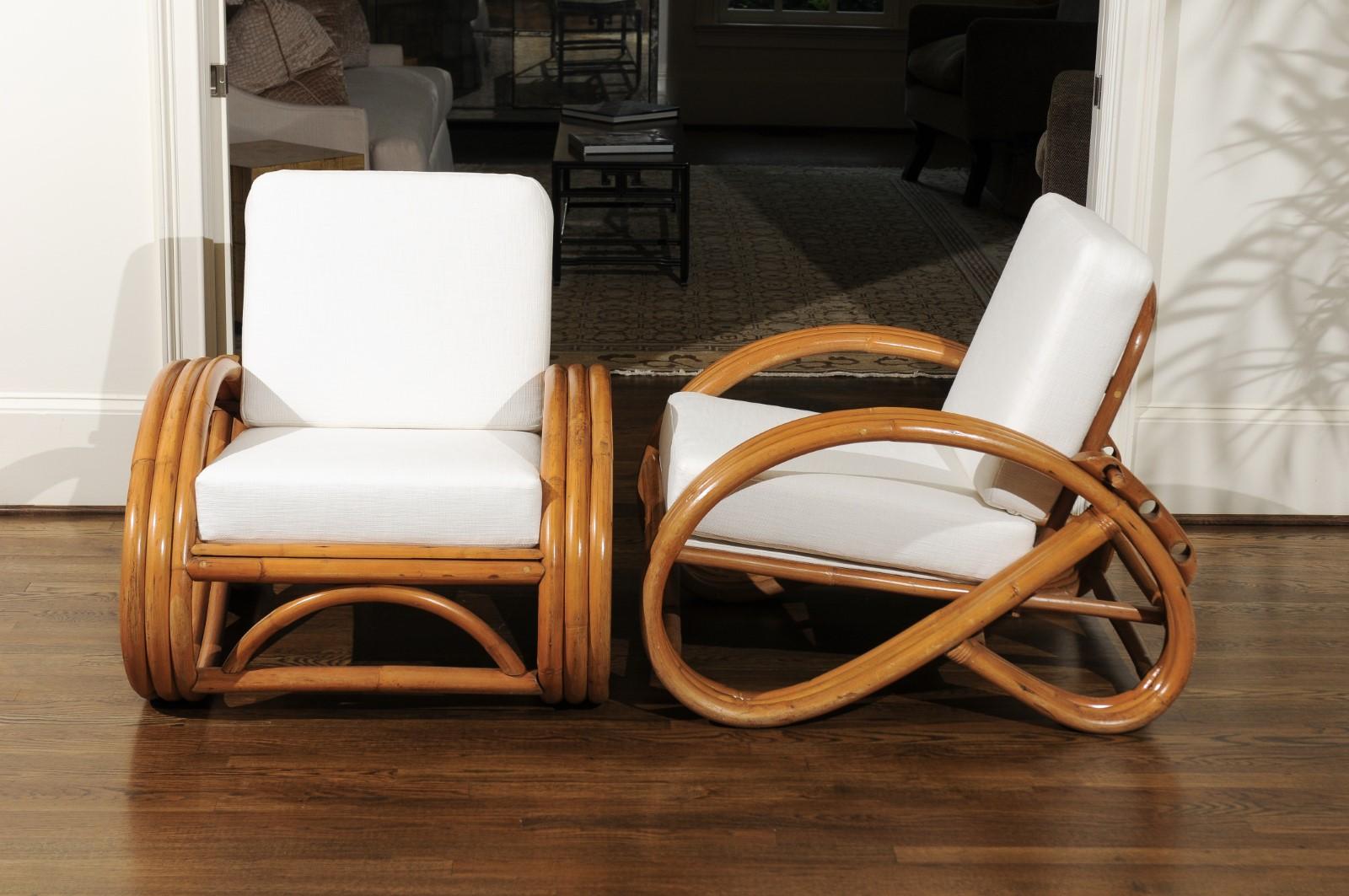 Handsome Restored Pair of Pretzel Loungers, circa 1950 3