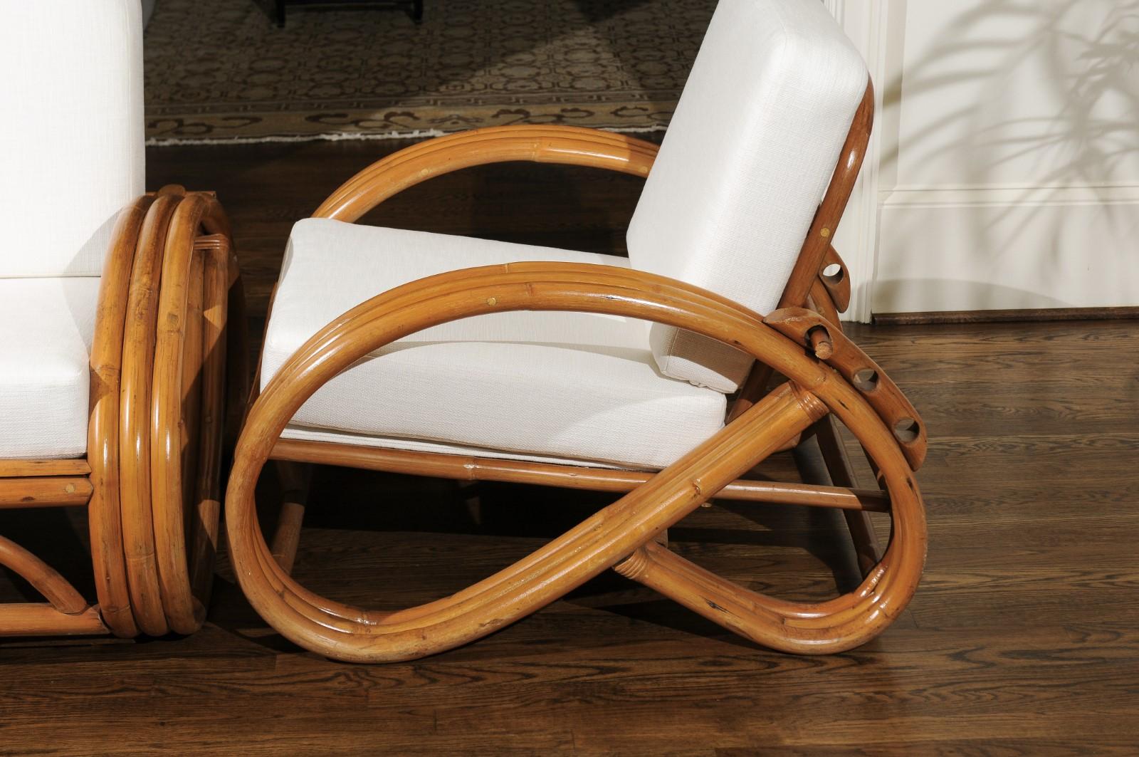 Handsome Restored Pair of Pretzel Loungers, circa 1950 5