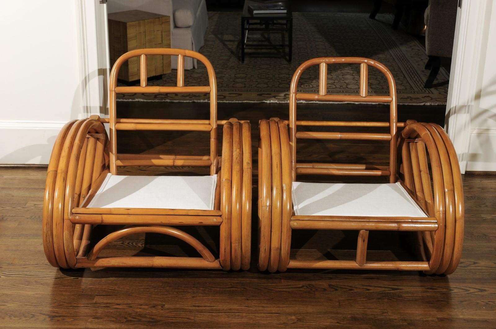 Handsome Restored Pair of Pretzel Loungers, circa 1950 9