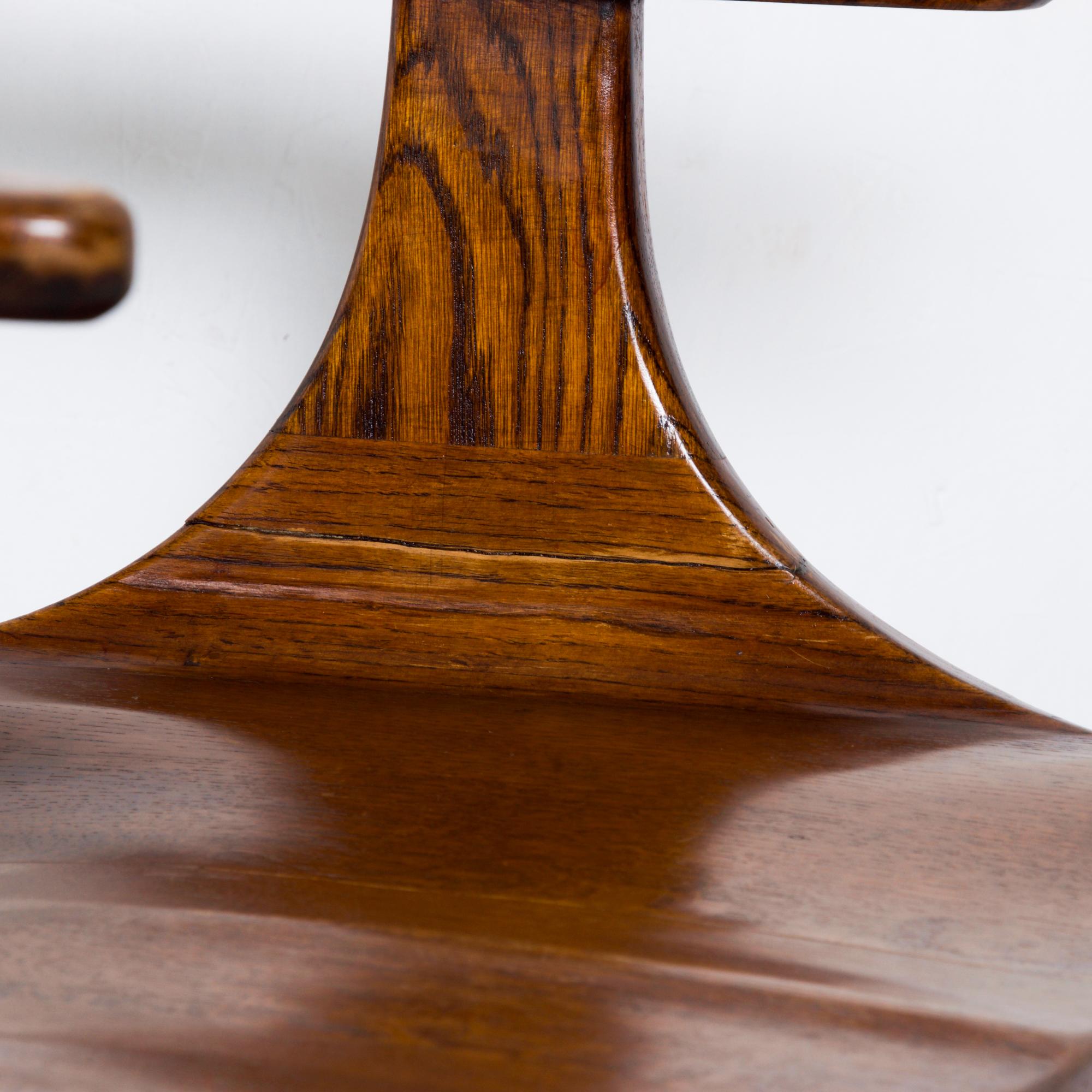 Contemporary Handsome RH Vintage Solid Oak Captain's Swivel Desk Chair Task Office Use