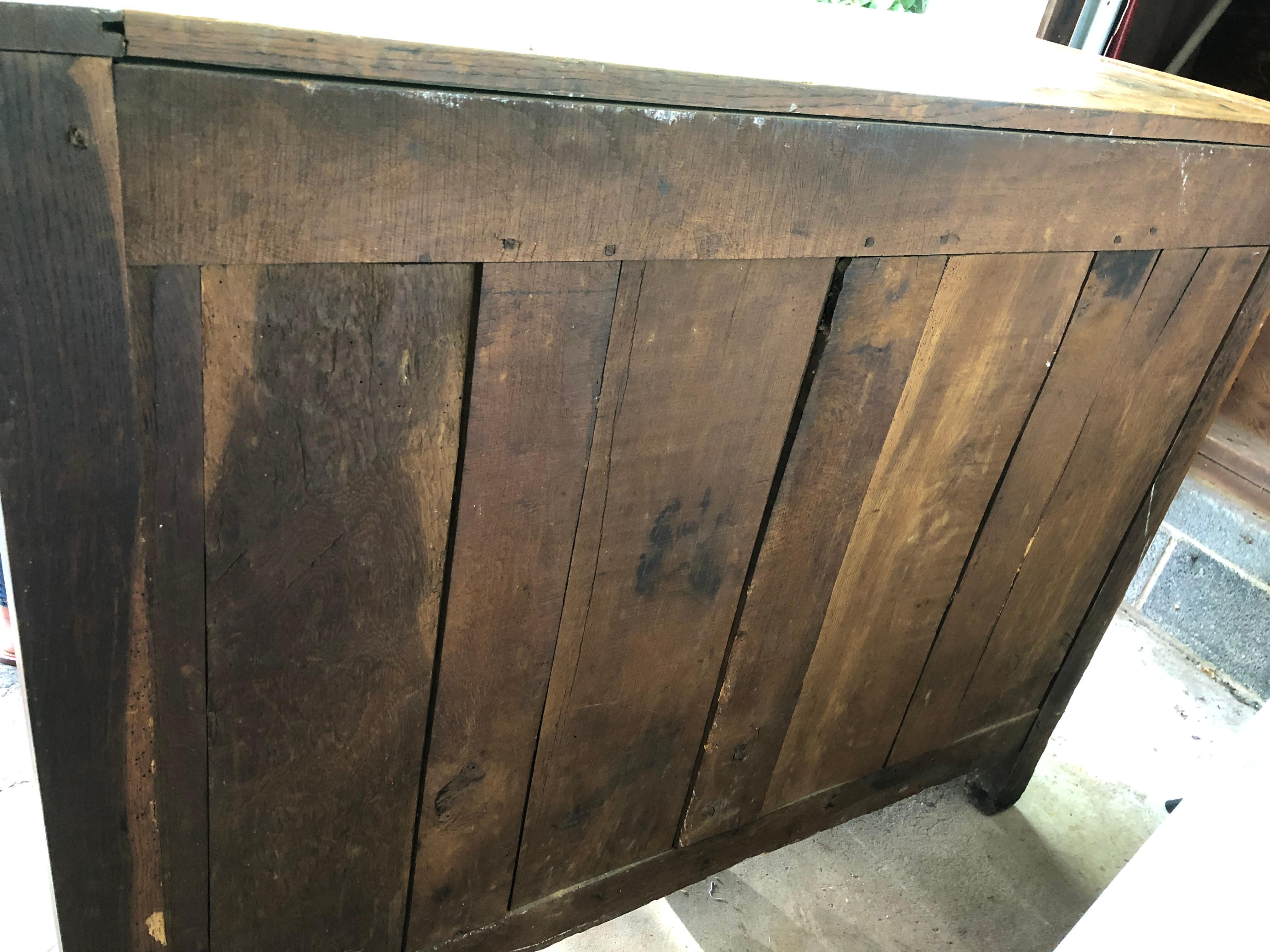 Handsome Rustic French Country Antique Oak Buffet or Sideboard 6