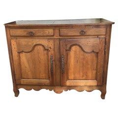 Handsome Rustic French Country Antique Oak Buffet or Sideboard