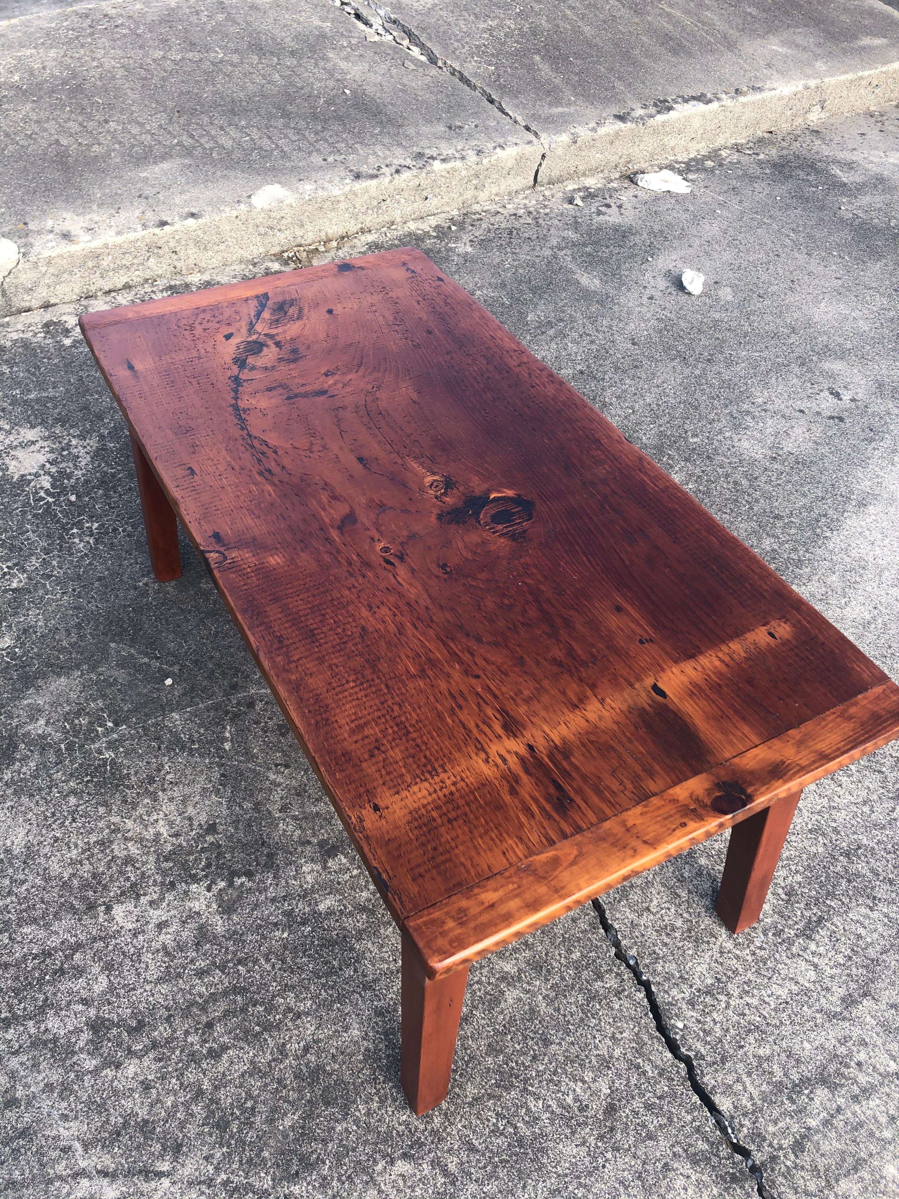 Handsome Rustic Maine Artisan Crafted Pine Coffee Table 4