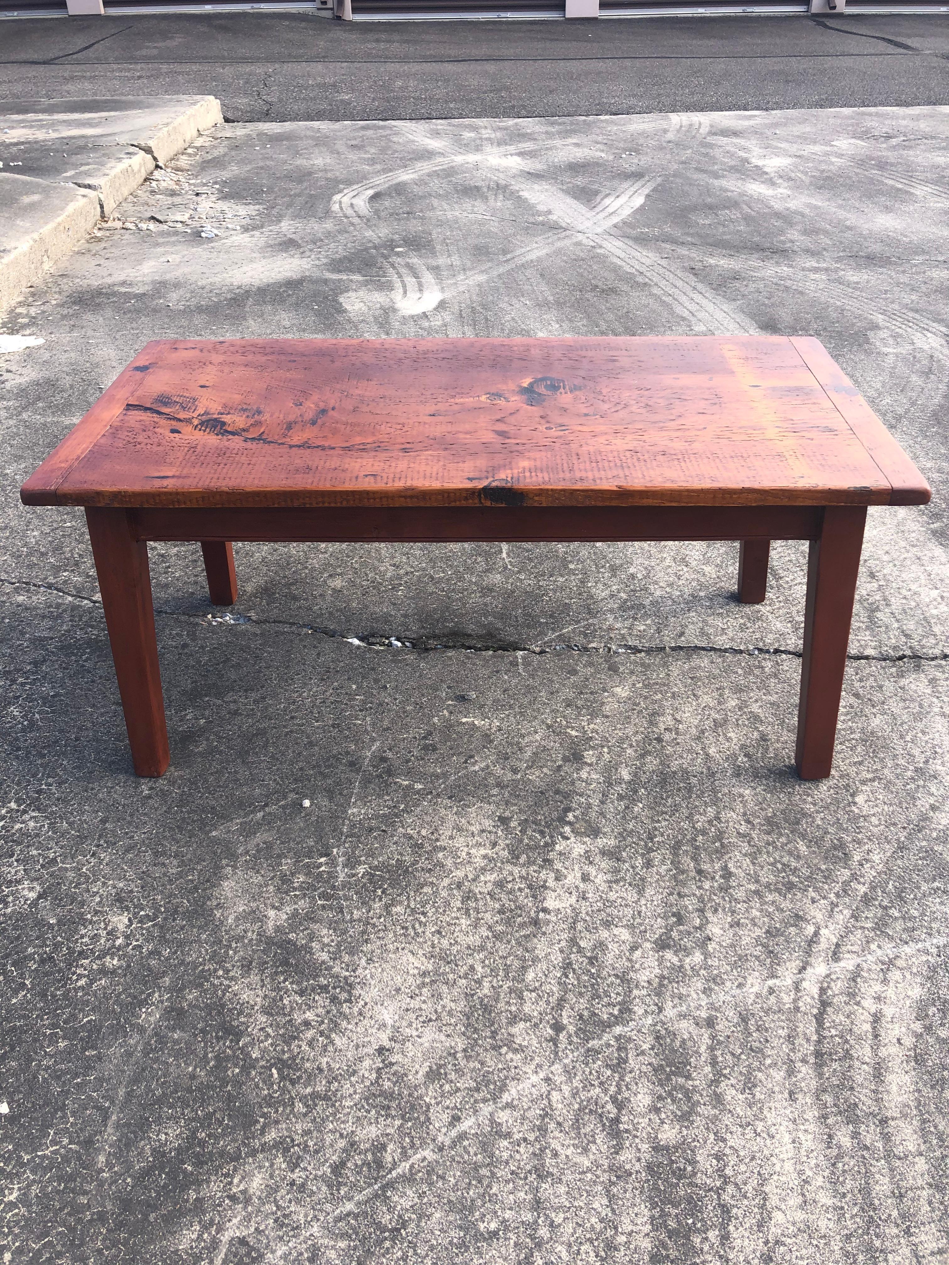 Handsome Rustic Maine Artisan Crafted Pine Coffee Table 7