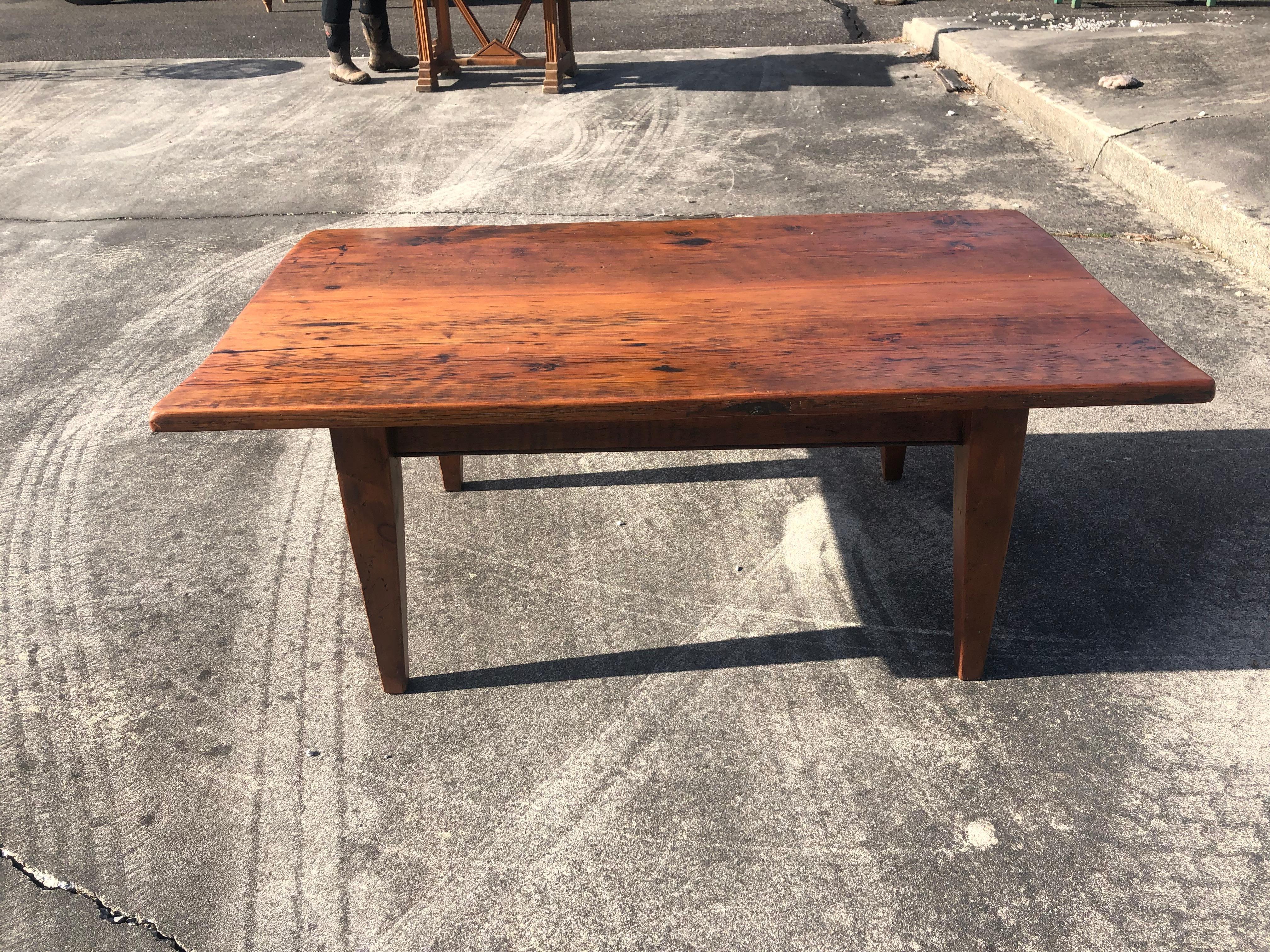 Contemporary Handsome Rustic Maine Artisan Crafted Pine Coffee Table
