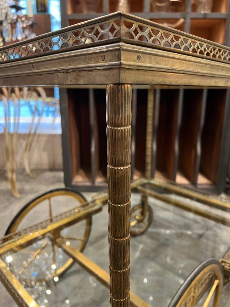 Ottone Bellissimo carrello di servizio / Bar Cart-Francia anni '30 in vendita