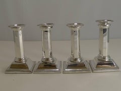 Handsome Set Four Silver Plated Candlesticks by Mappin and Webb