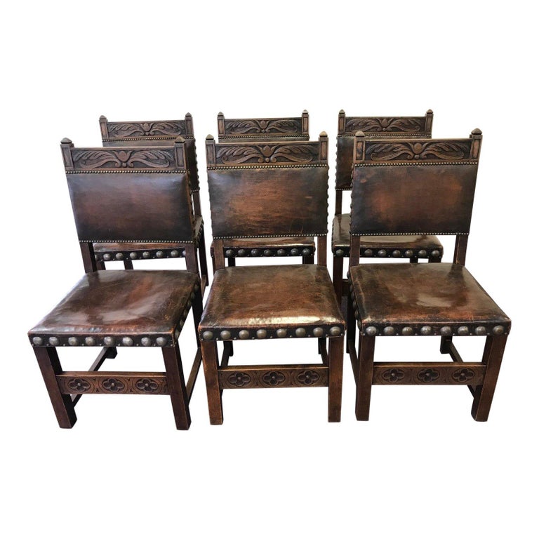 Handsome Set of 6 Leather and Carved Wood French Dining ... Handsome Set of 6 Leather and Carved Wood French Dining ... on {keyword}
