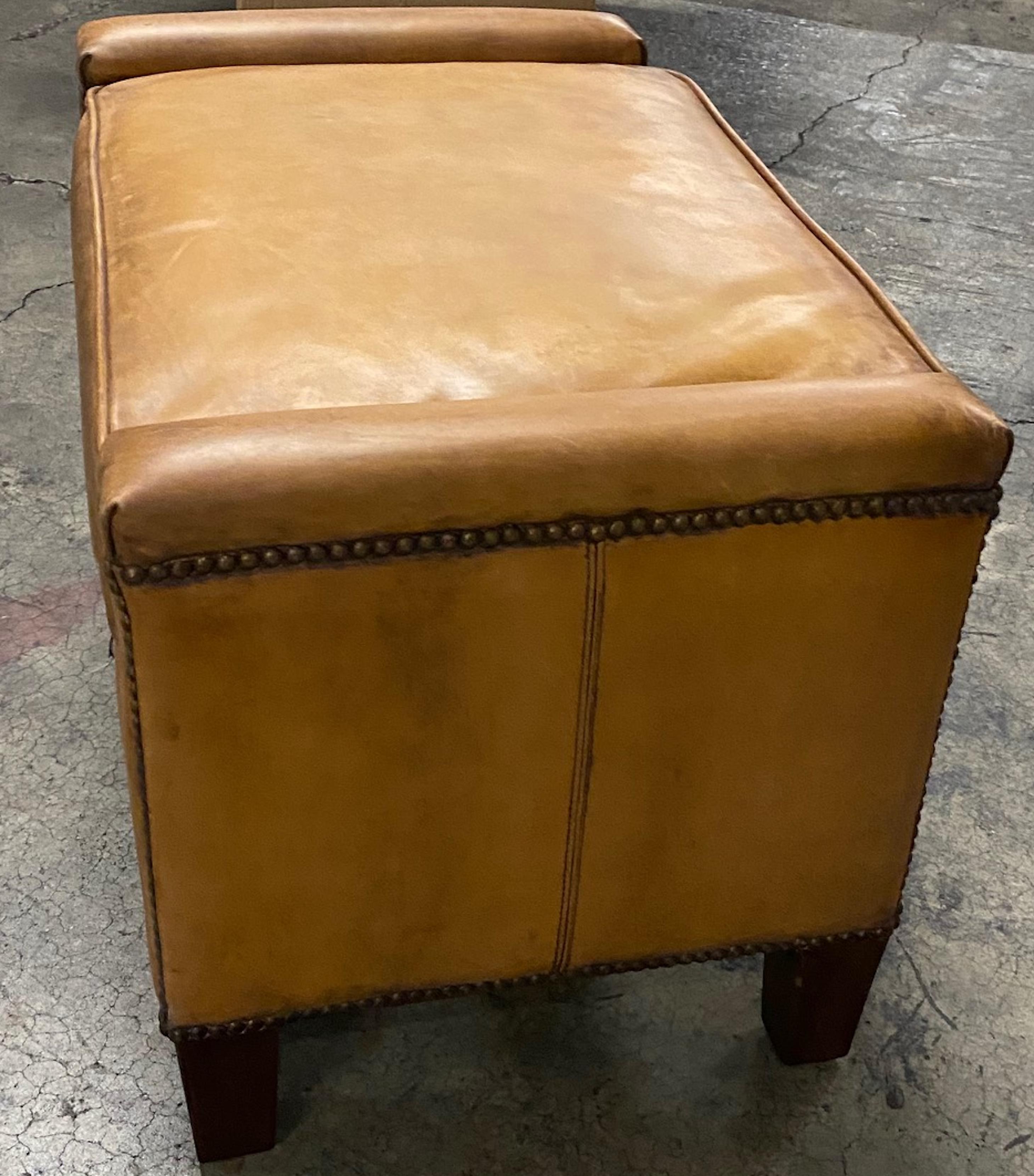 Handsome Set of Four English Library Style Club Chairs with Lovely Worn Patina In Good Condition For Sale In Buchanan, MI