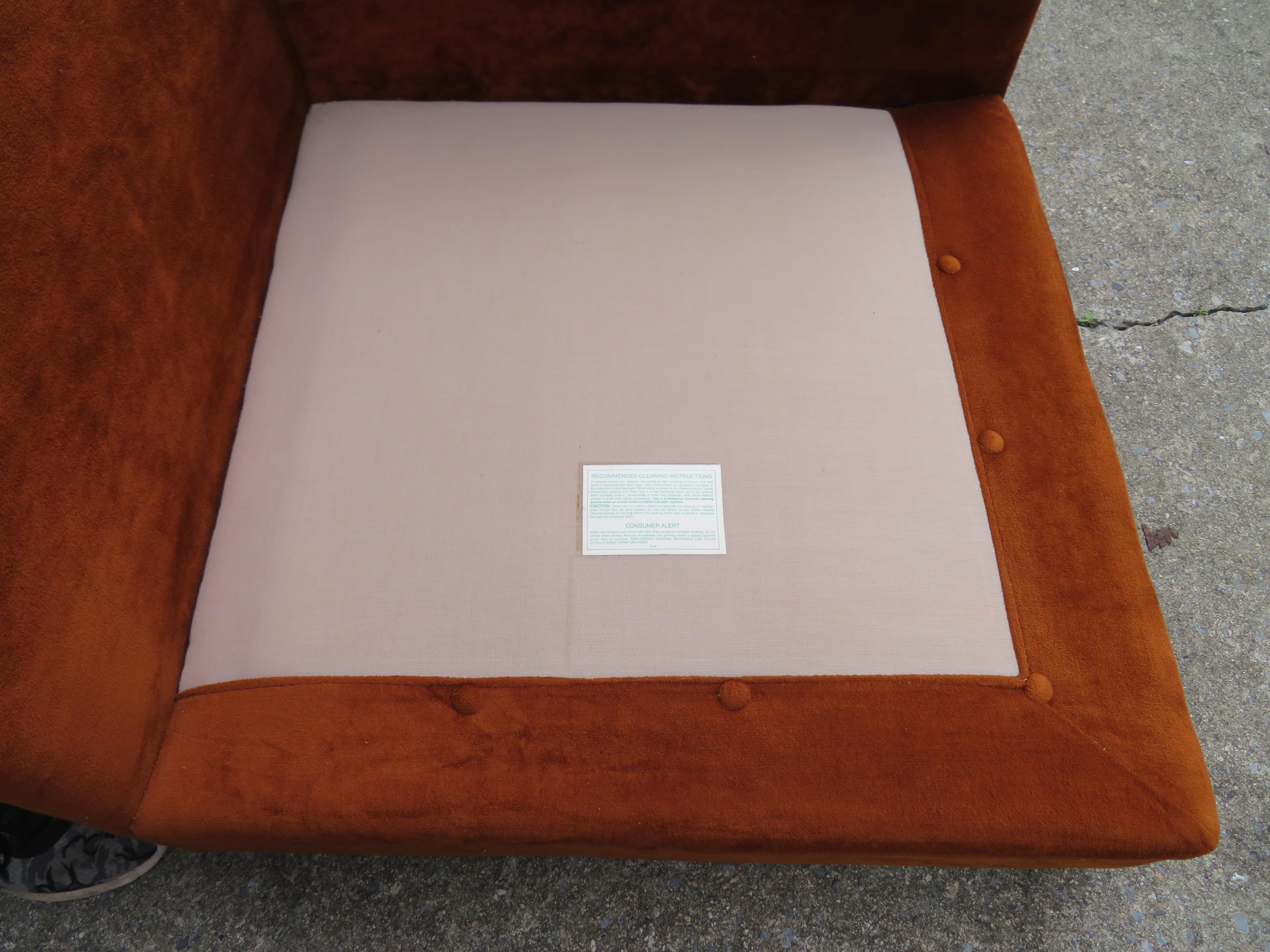 Handsome Six-Piece Milo Baughman Style Cube Sectional Sofa Mid-Century Modern 6
