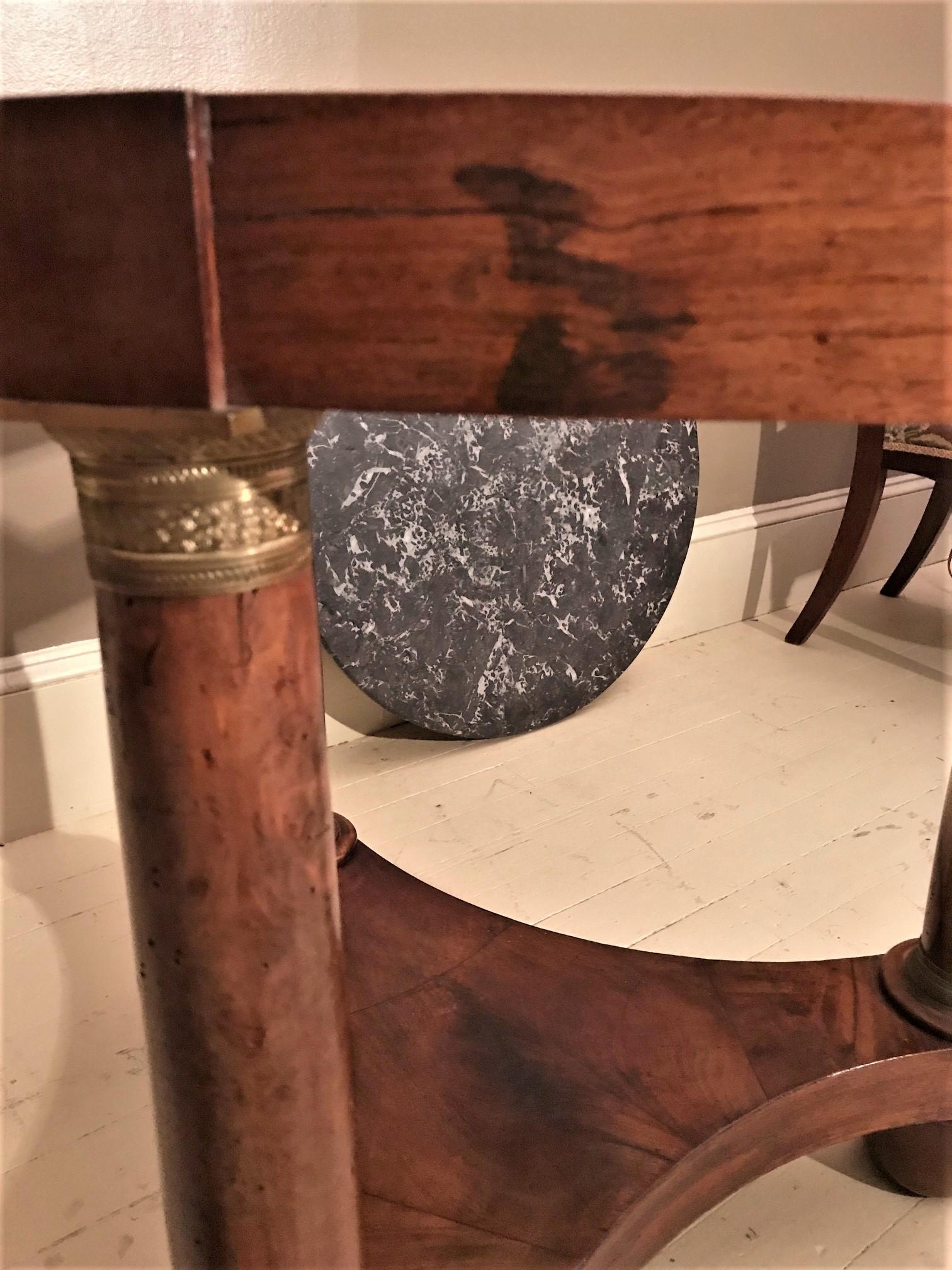 Handsome Small Empire Marble-Top Center Table, France, Circa 1810 For Sale 1