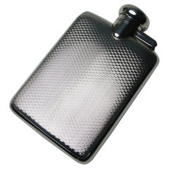 Handsome Small Sterling Silver Hip / Spirit Flask, 1926