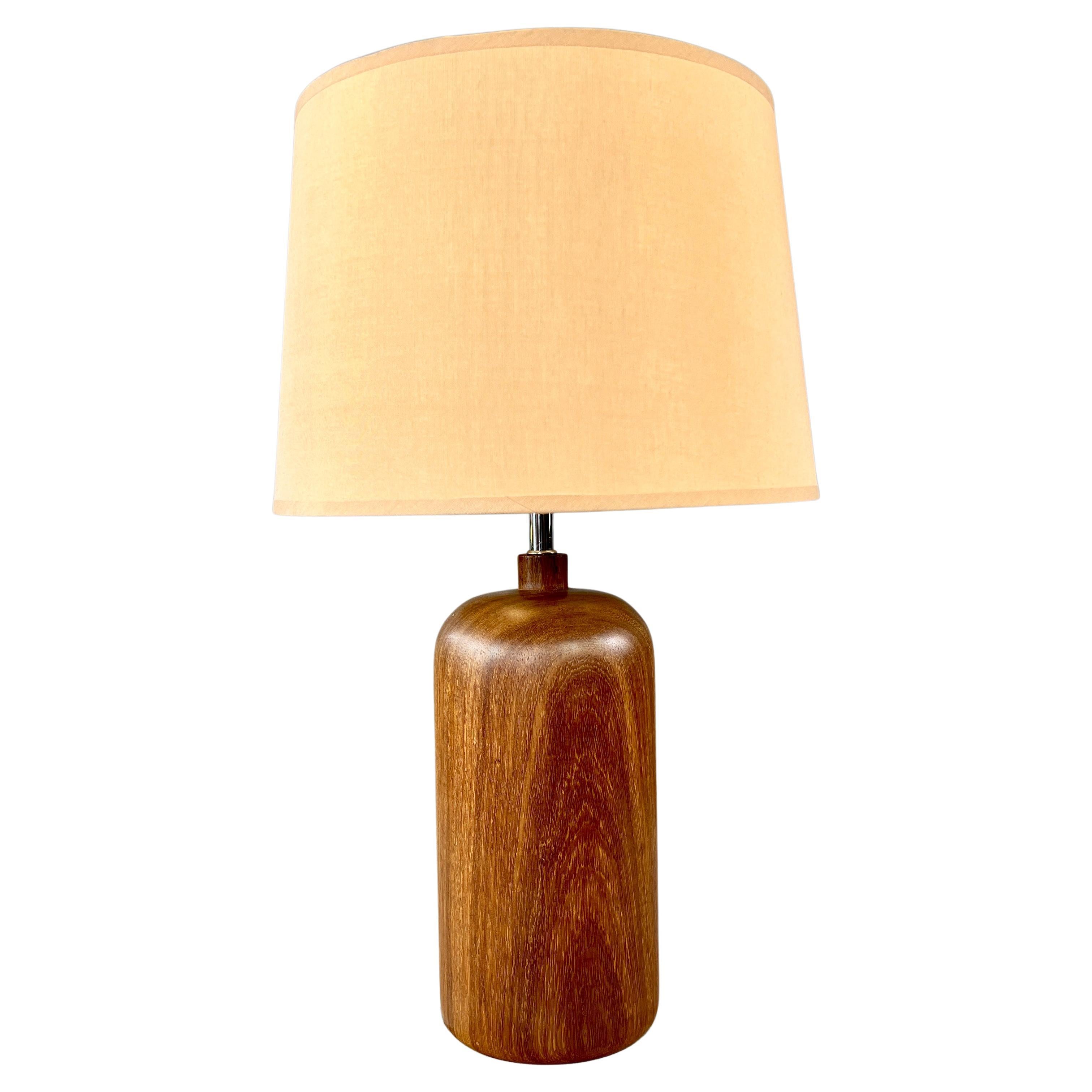 Danish Modern Solid Teak Wood Turned Tear Drop Table Lamp, 1950s at 1stDibs