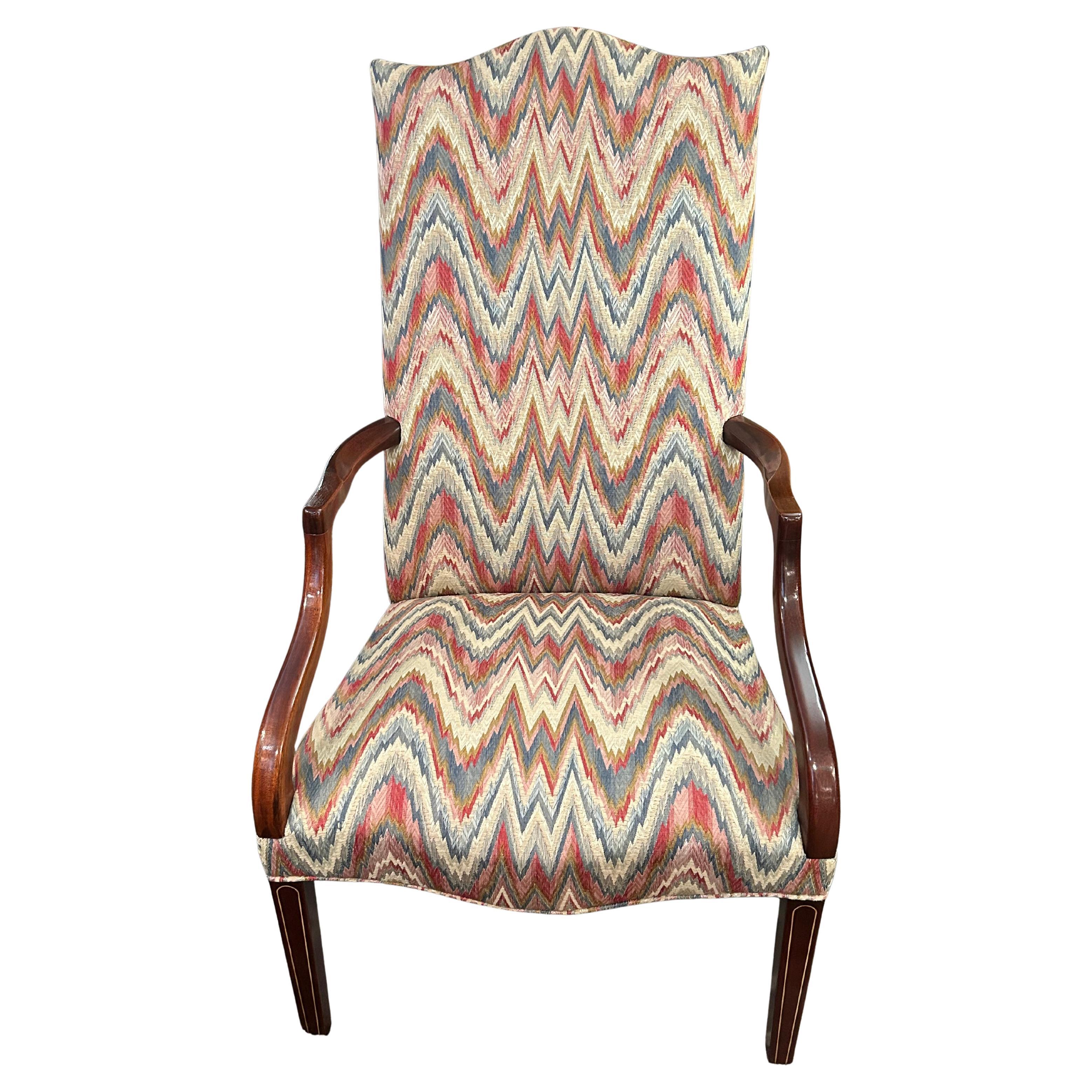 Hübscher Southwood Traditional Hochlehner Sessel gepolstert in Flame Stitch im Angebot