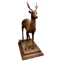 Handsome Stag Statue Standing Majestically    A fine example