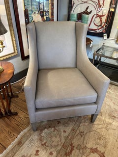 Handsome Taupe Leather Club Chair by Lee Industries