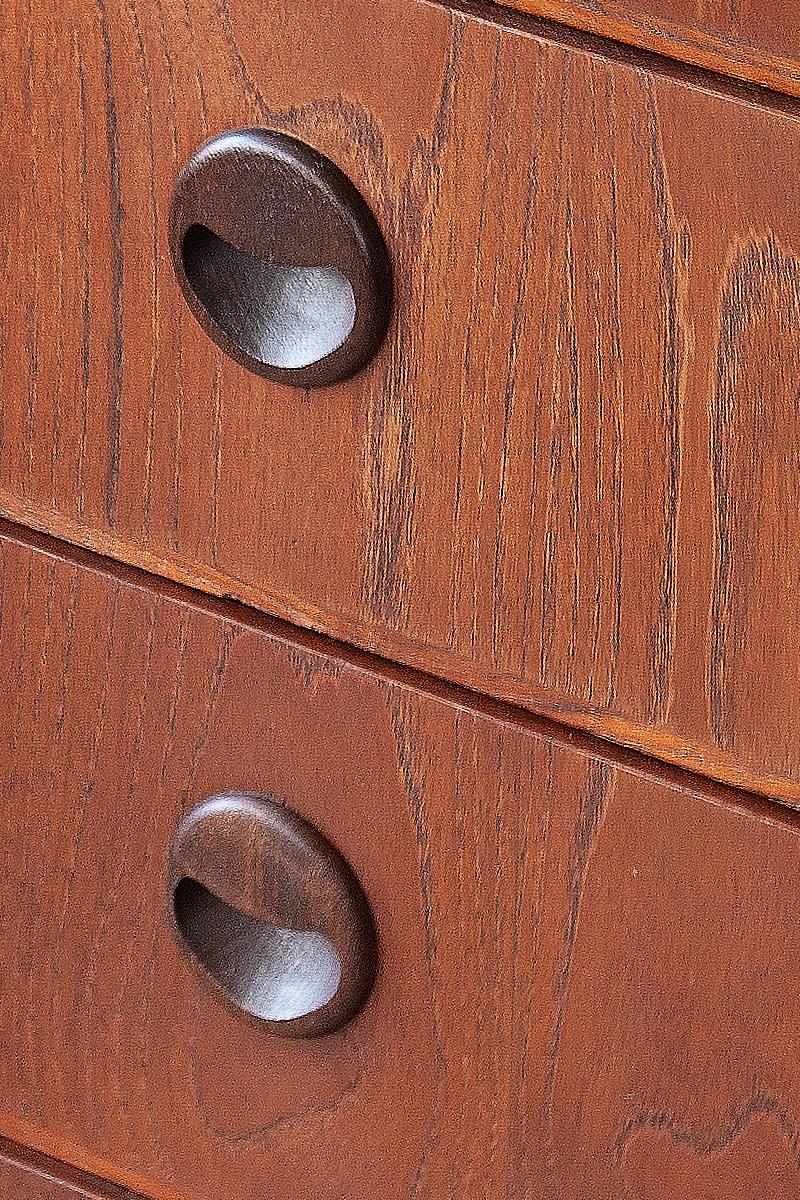 Danish Handsome Teak Tallboy by Kai Kristiansen For Sale