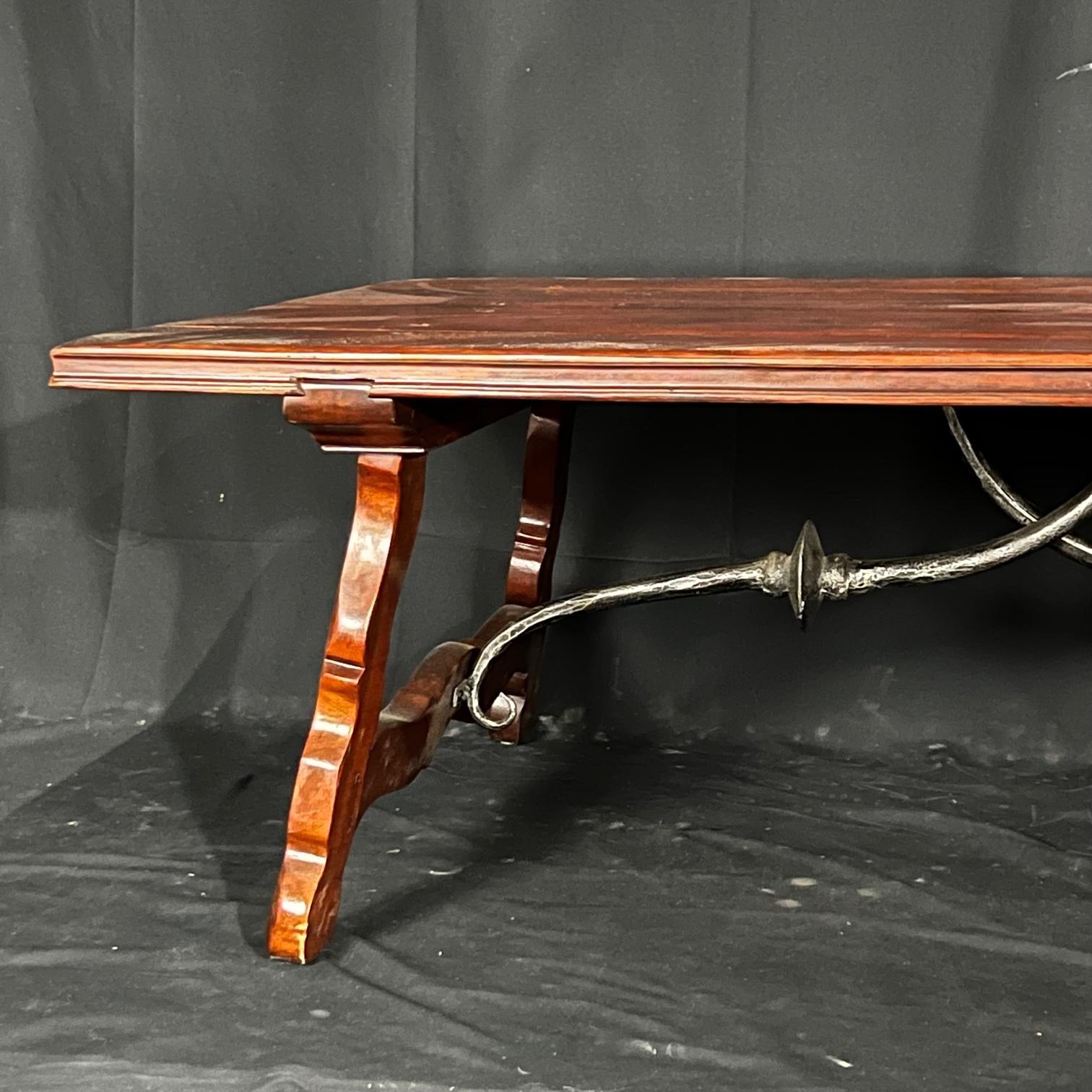 Handsome Theodore Alexander Castle Bromwich Coffee Table with Iron Stretchers For Sale 4