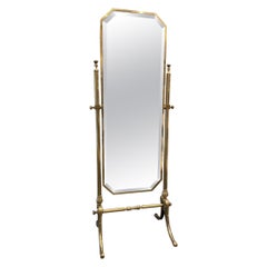 Handsome Tilting Brass Midcentury Dressing Mirror