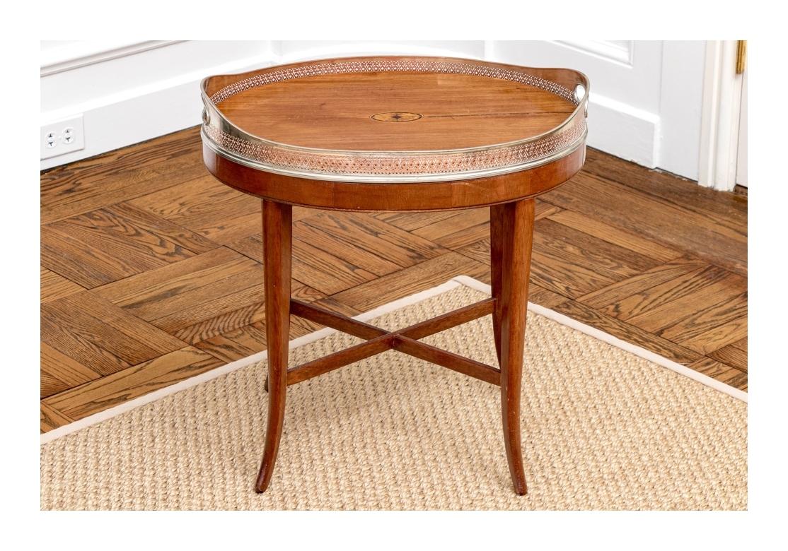 Handsome Twin Handled Tray Top Mahogany Table For Sale 5
