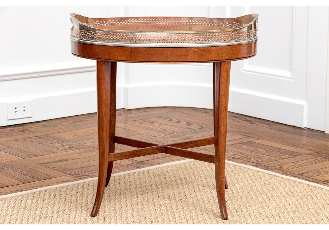 Handsome Twin Handled Tray Top Mahogany Table For Sale 6