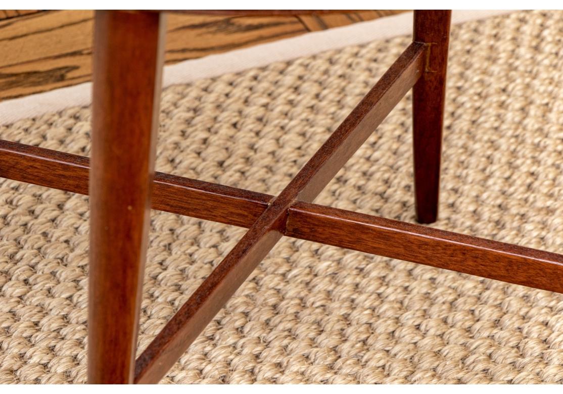 Metal Handsome Twin Handled Tray Top Mahogany Table For Sale