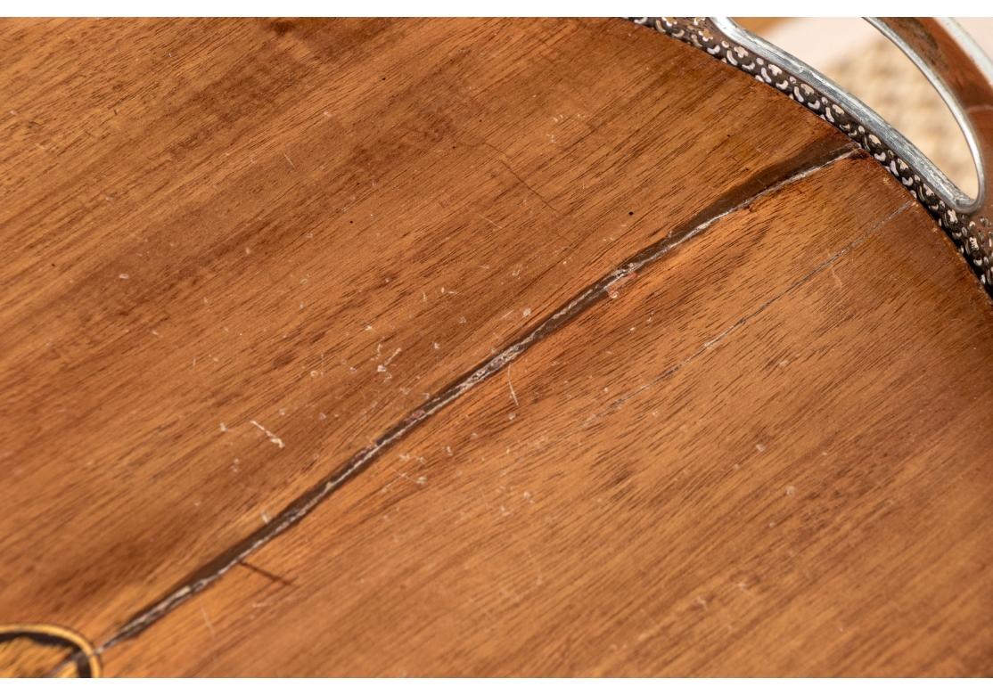 Handsome Twin Handled Tray Top Mahogany Table For Sale 1