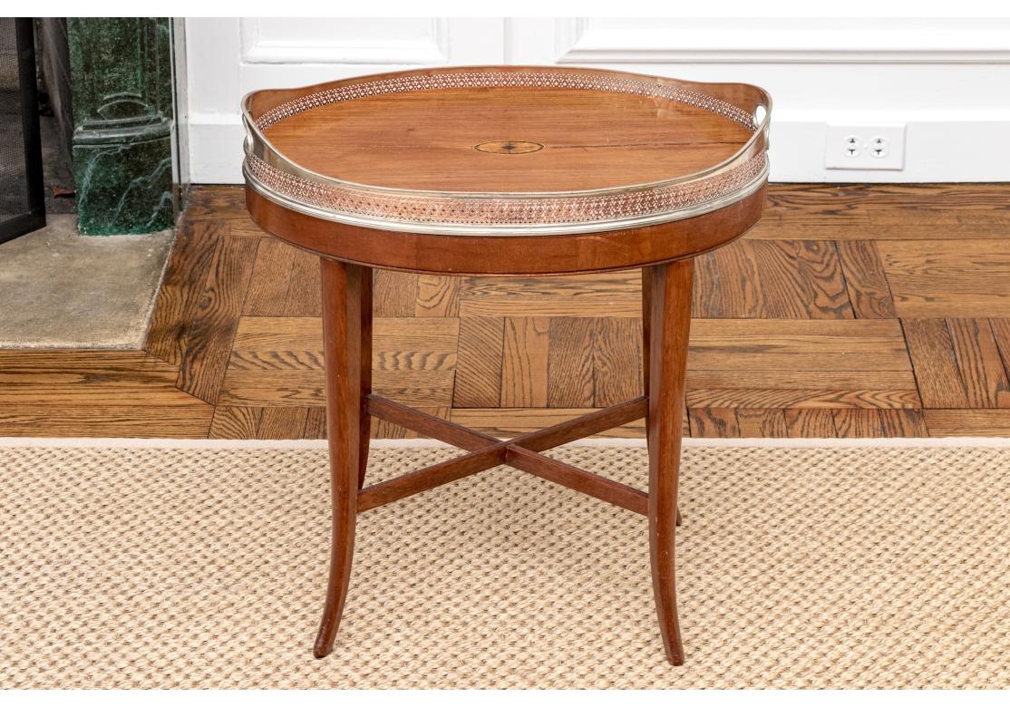 Handsome Twin Handled Tray Top Mahogany Table For Sale 2