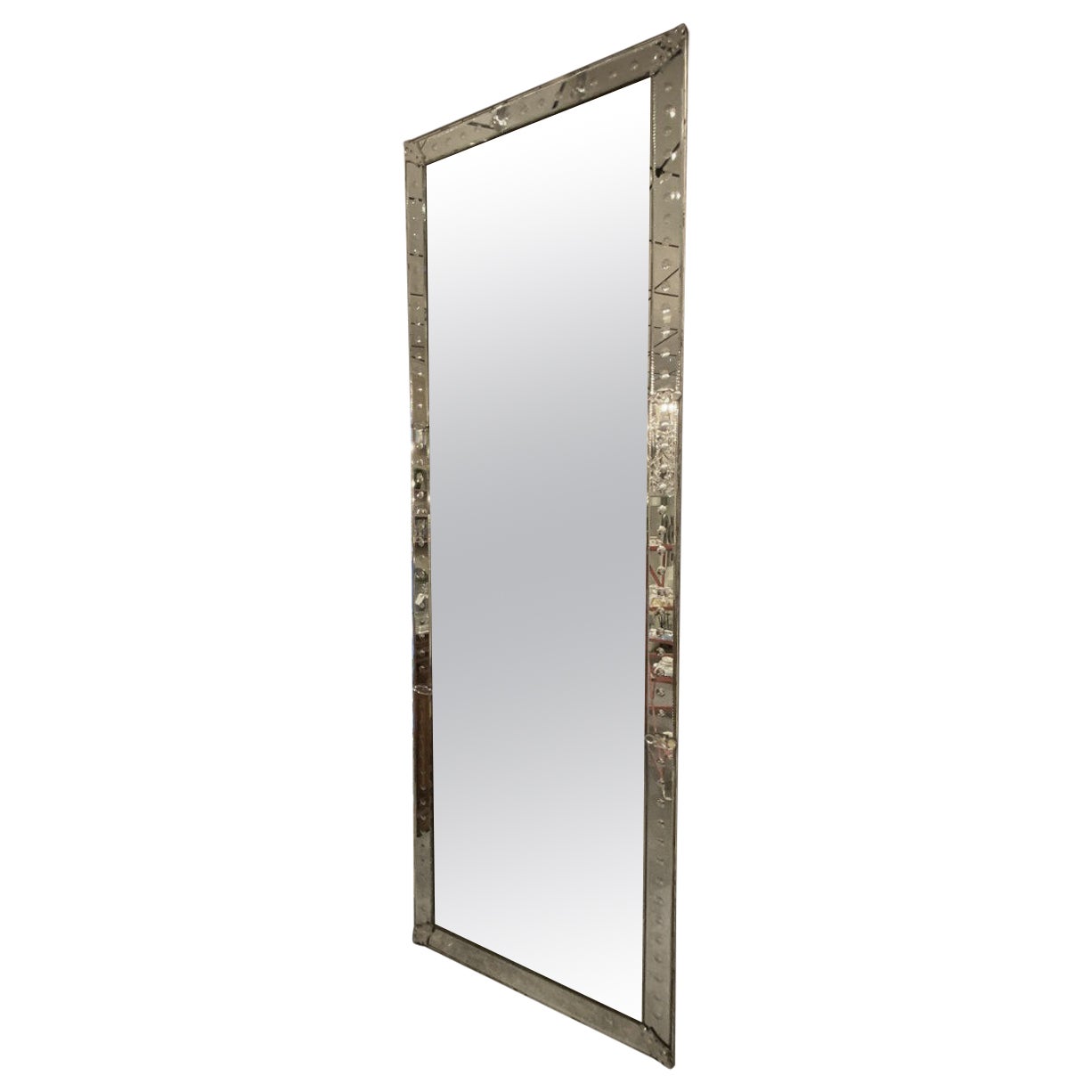 Handsome Very Long Venetian Mirror, circa 1940s, France