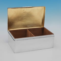 Handsome Victorian Sterling Silver Cigar Box, London 1899