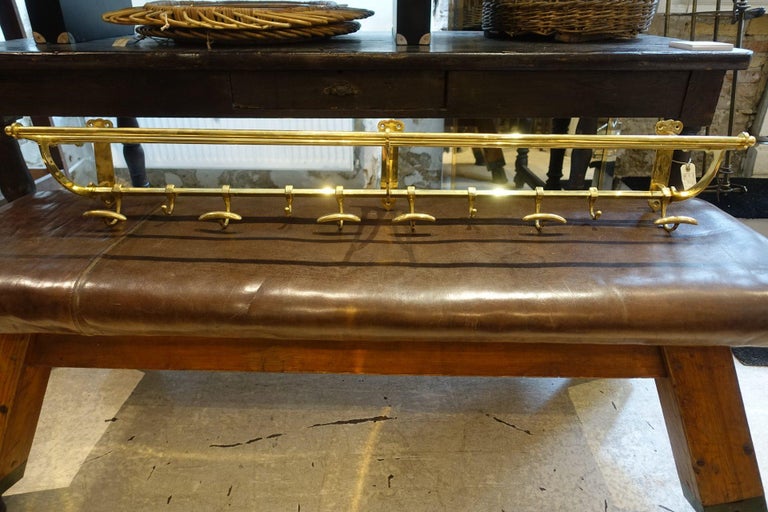Handsome Vintage French Brass Hat and Coat Rack at 1stDibs