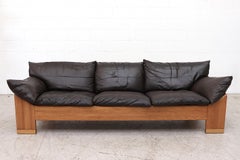 Handsome Well Loved Leolux 3-Seat Buffalo Leather Sofa
