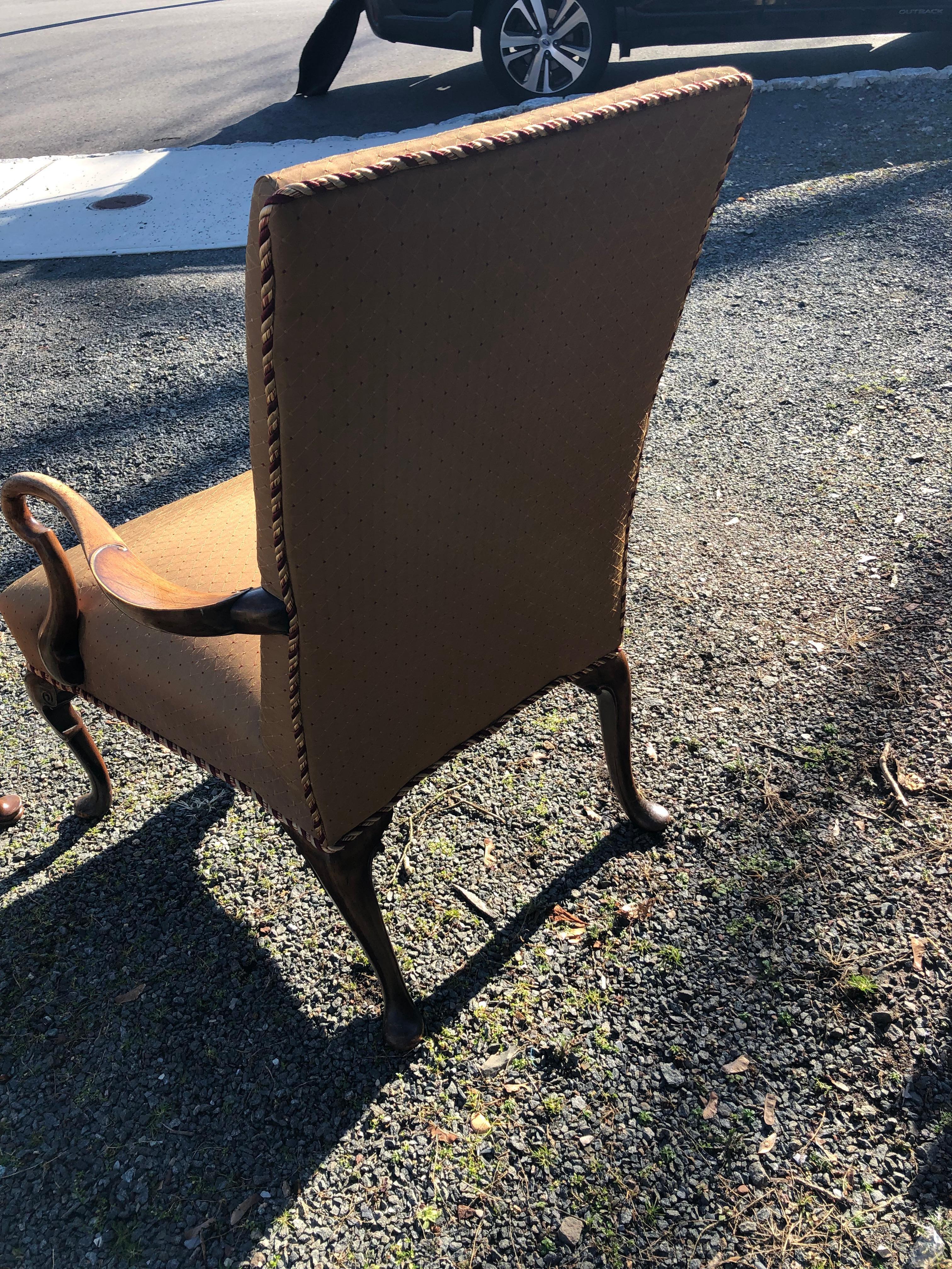Handsome Wood and Upholstered Armchair For Sale 2