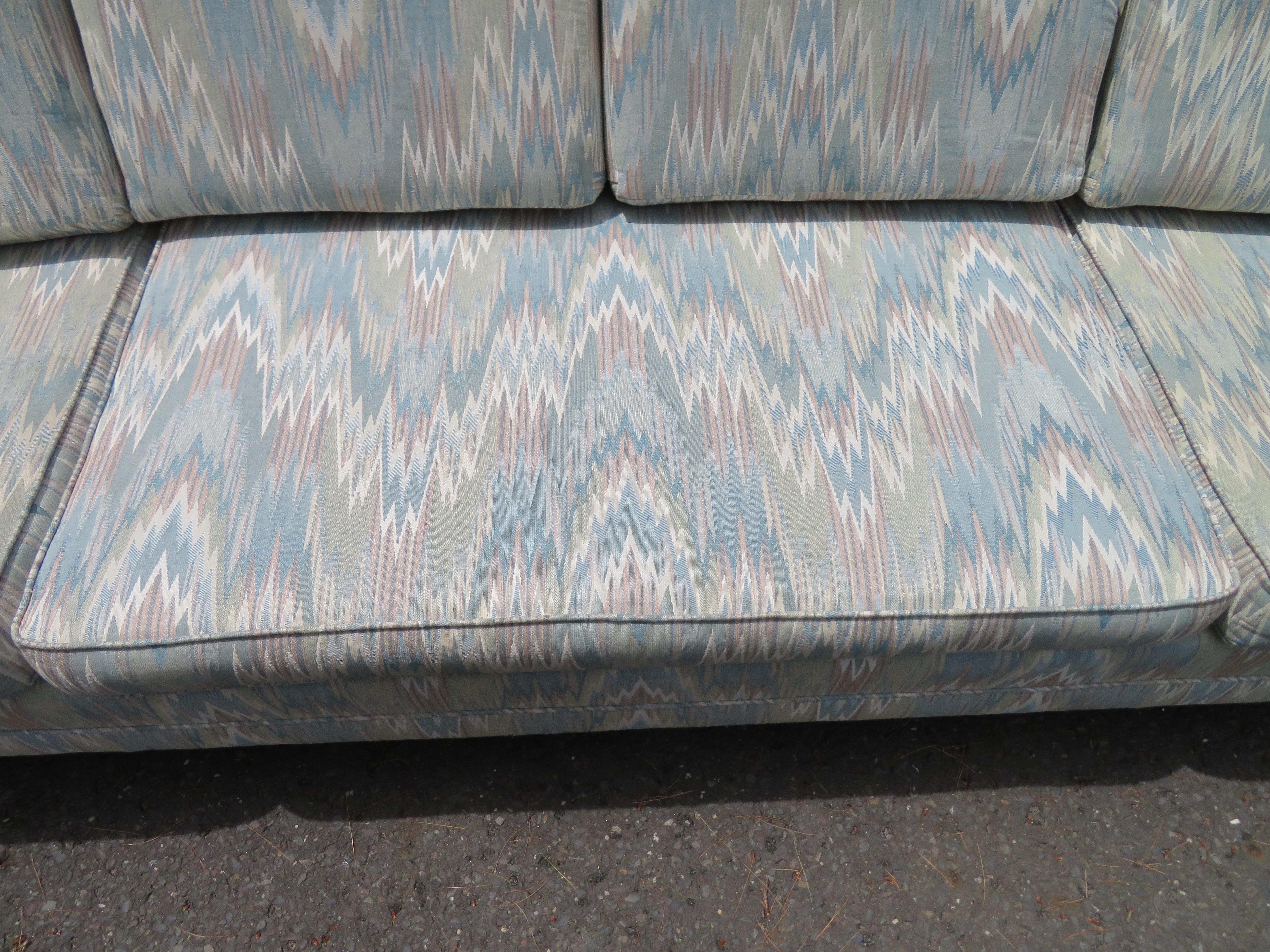Upholstery Handsome Wormley Dunbar Style Curved 4 Seater Sofa Mid-Century Modern For Sale