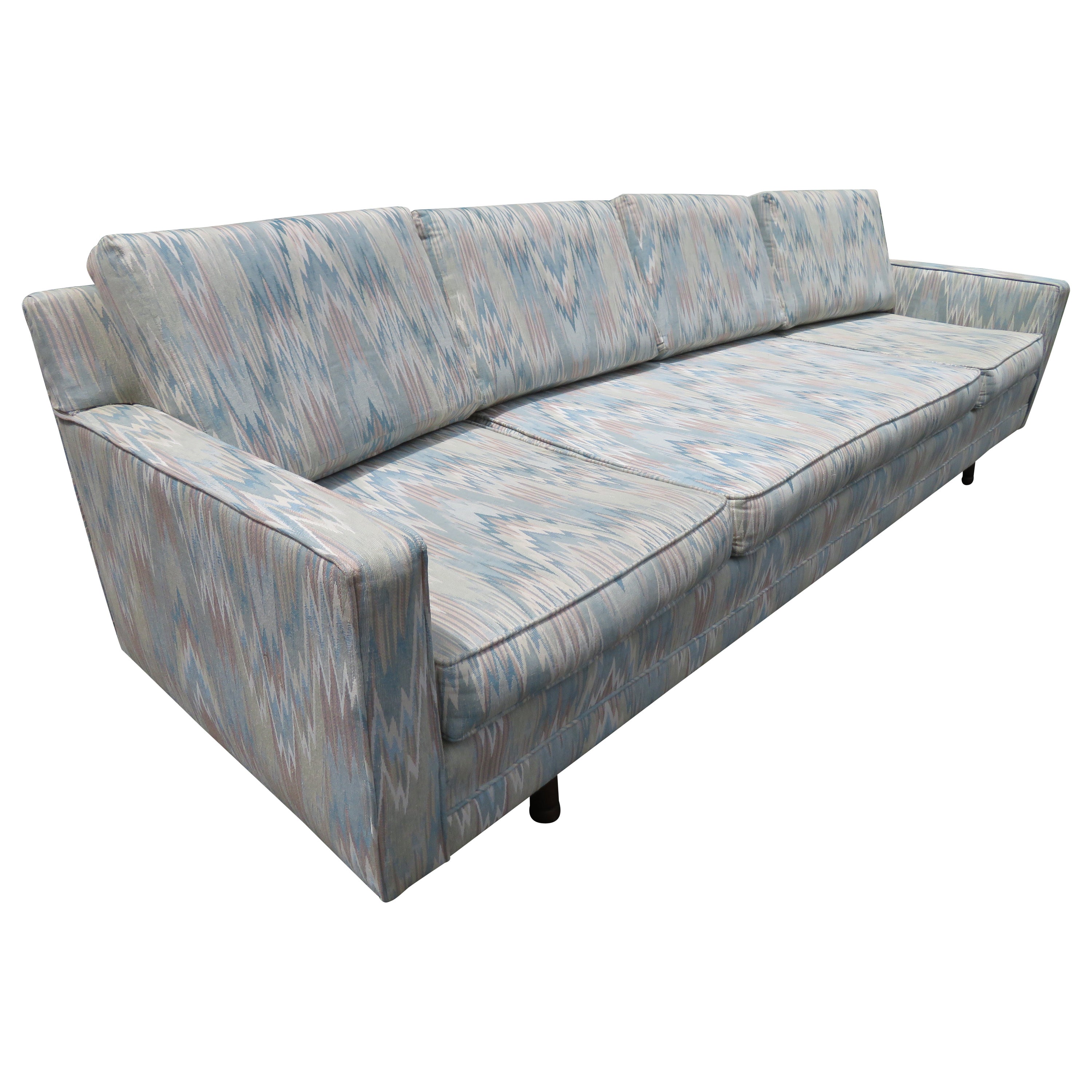 Schönes geschwungenes 4-Sitzer-Sofa im Wormley Dunbar-Stil, Mid-Century Modern