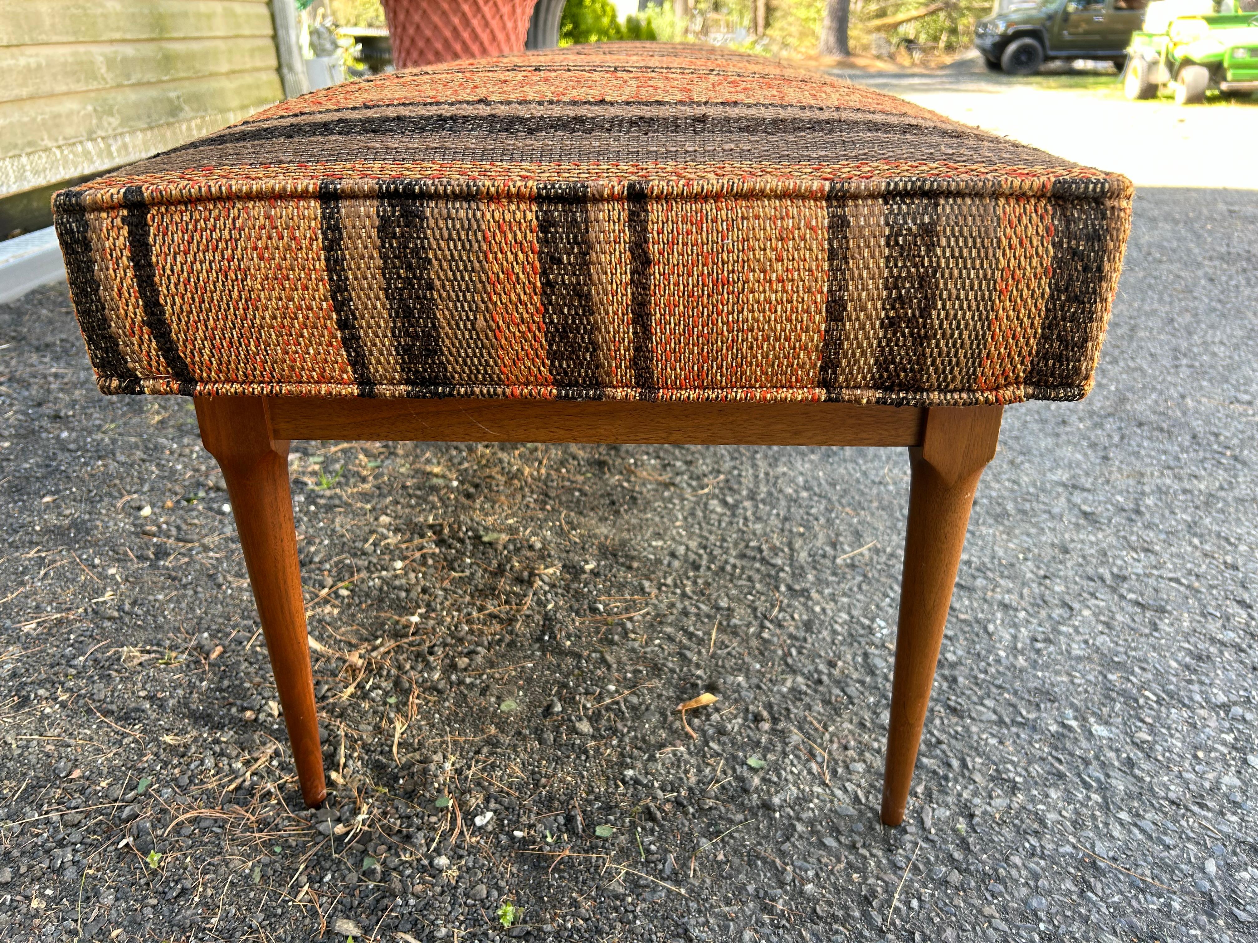 Handsome X-Long Bench Harvey Probber style Walnut Mid-Century Modern  For Sale 5
