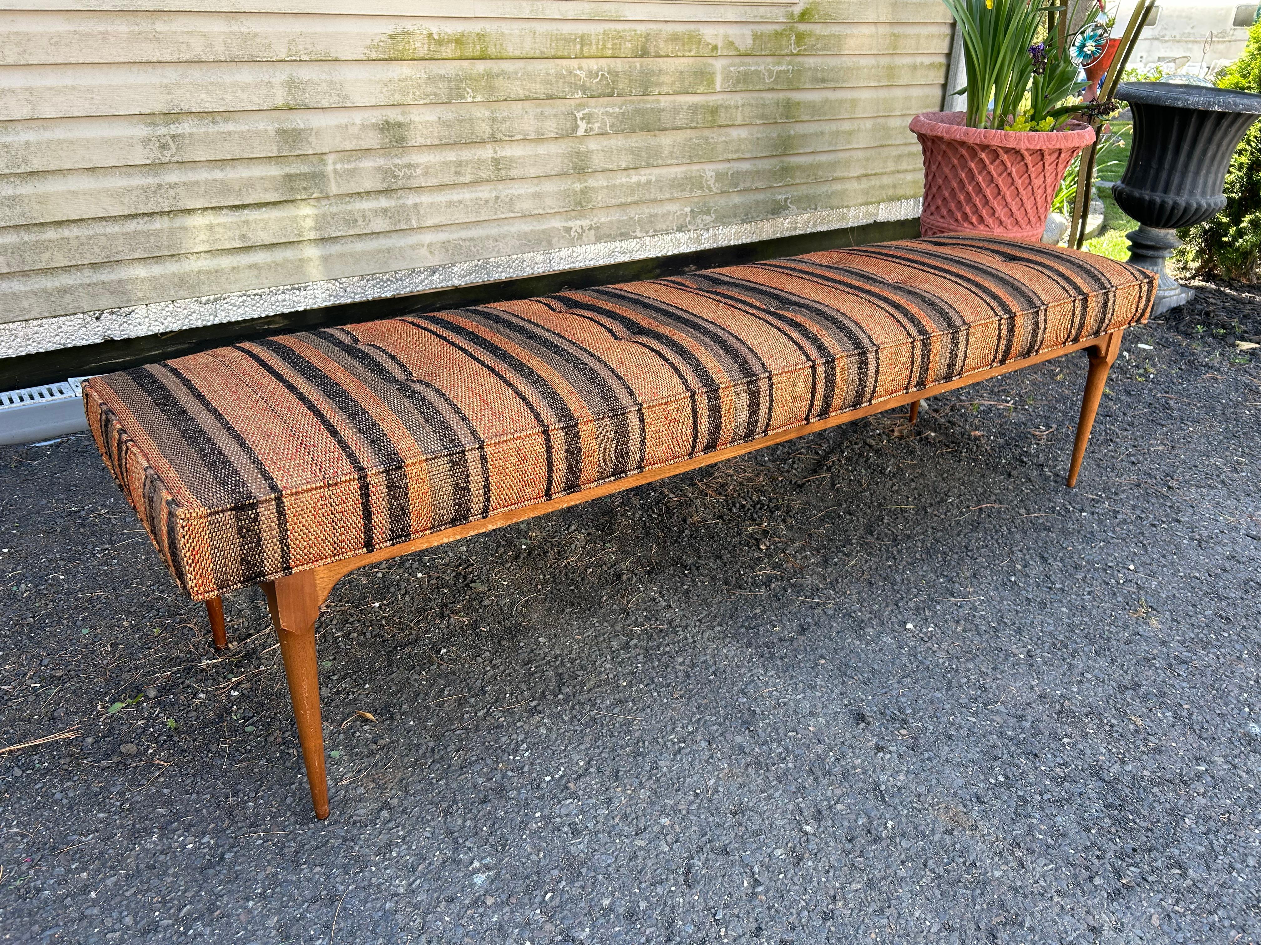 Handsome X-Long Bench Harvey Probber style Walnut Mid-Century Modern  For Sale 8