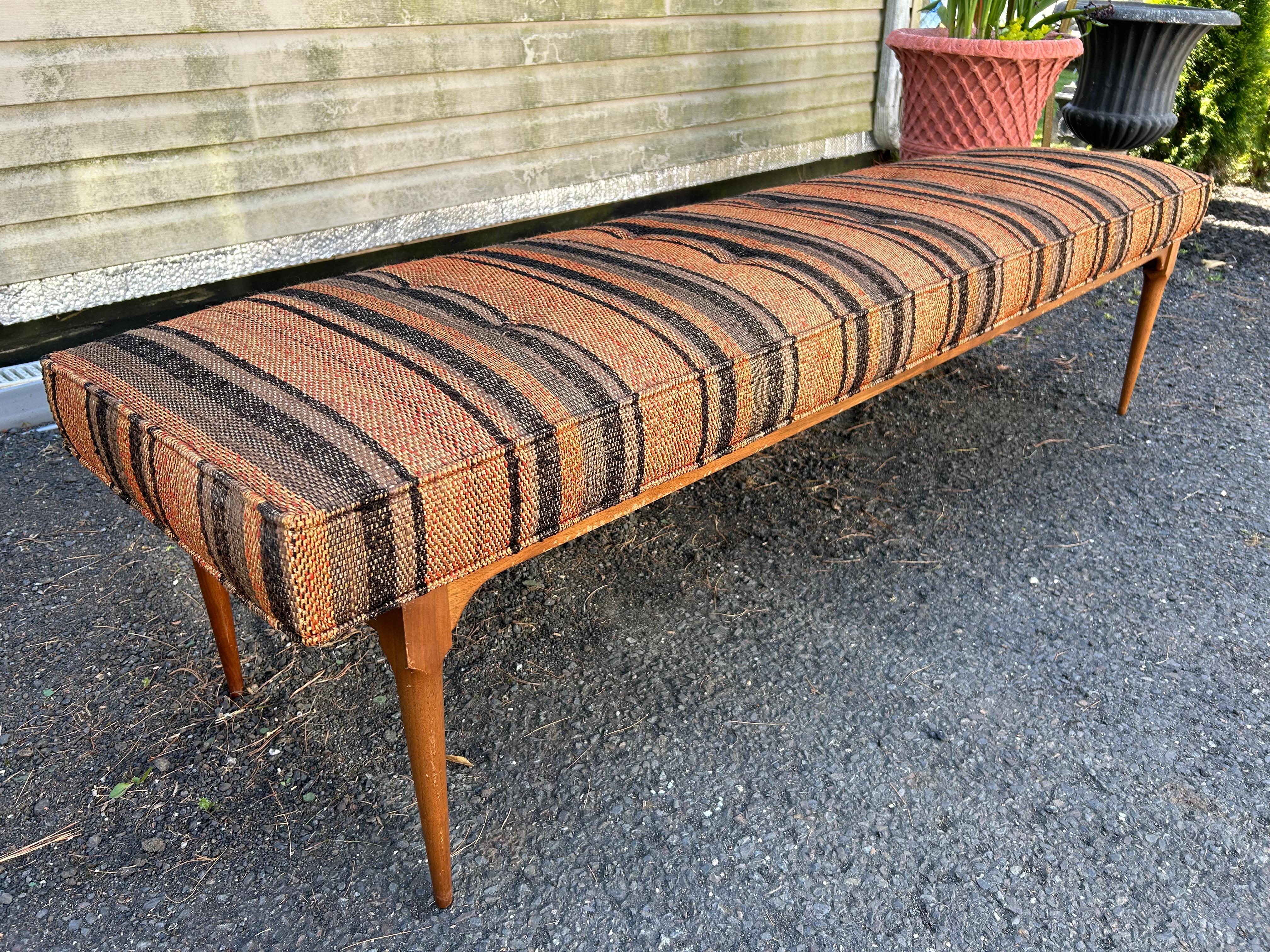Handsome X-Long Bench Harvey Probber style Walnut Mid-Century Modern  For Sale 3