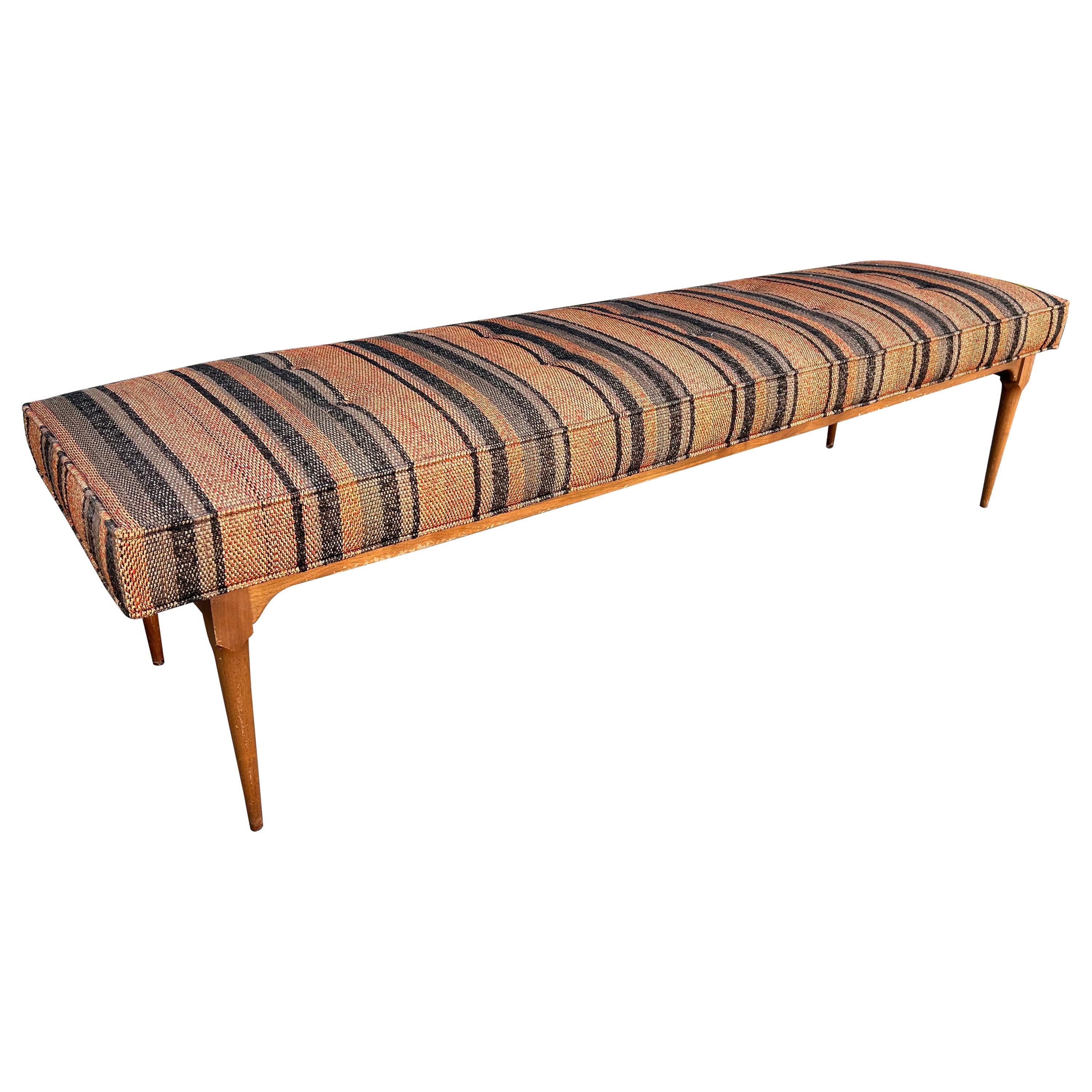 Handsome X-Long Bench Harvey Probber style Walnut Mid-Century Modern